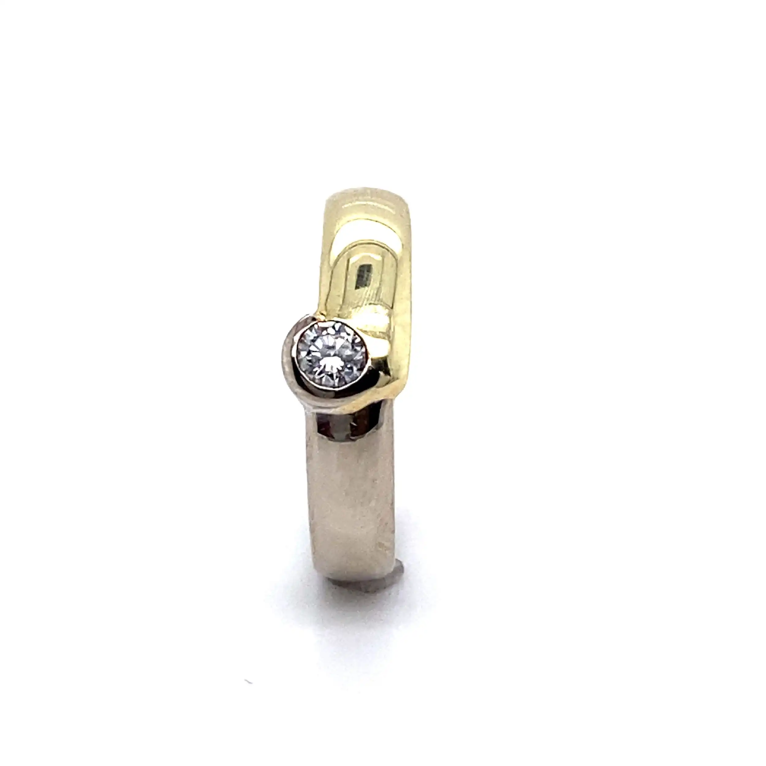 Ring Bicolor mit Solitär Brillant Ring Bicolor mit Solitär Brillant