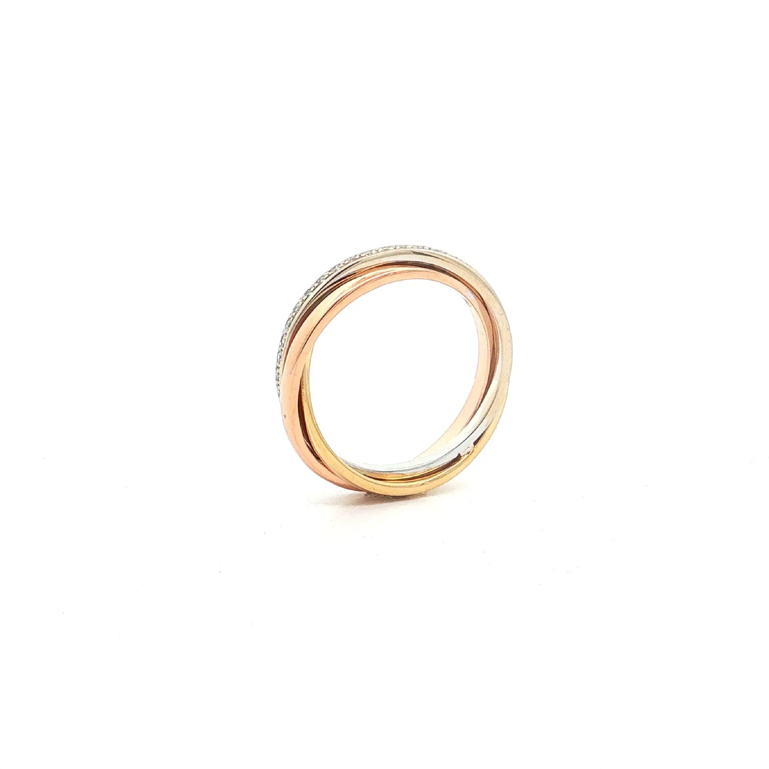 Ring Tricolor mit Brillanten 0,10ct. TW/SI