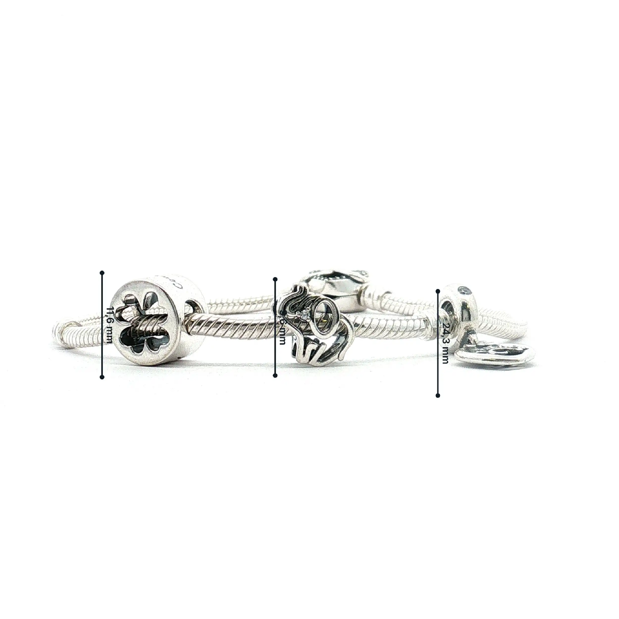 Armband Silber Pandora mit 3 Charms Armband Silber Pandora mit 3 Charms