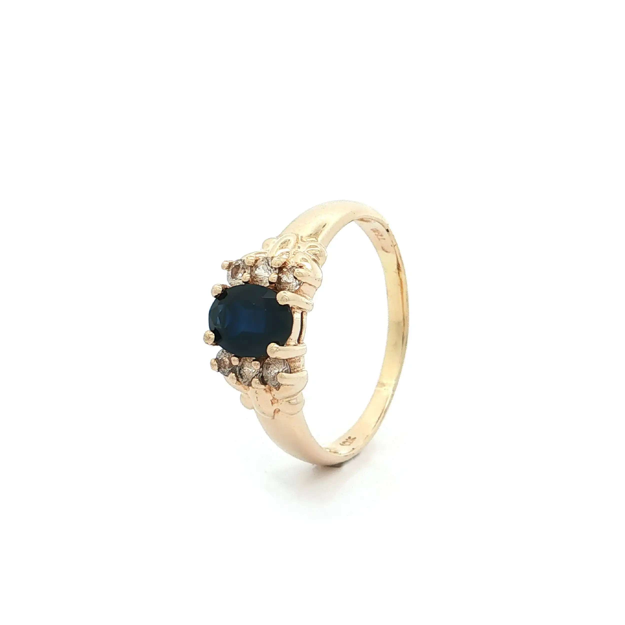 Ring Gelbgold mit weißen und blauen Saphiren Ring Gelbgold mit weißen und blauen Saphiren