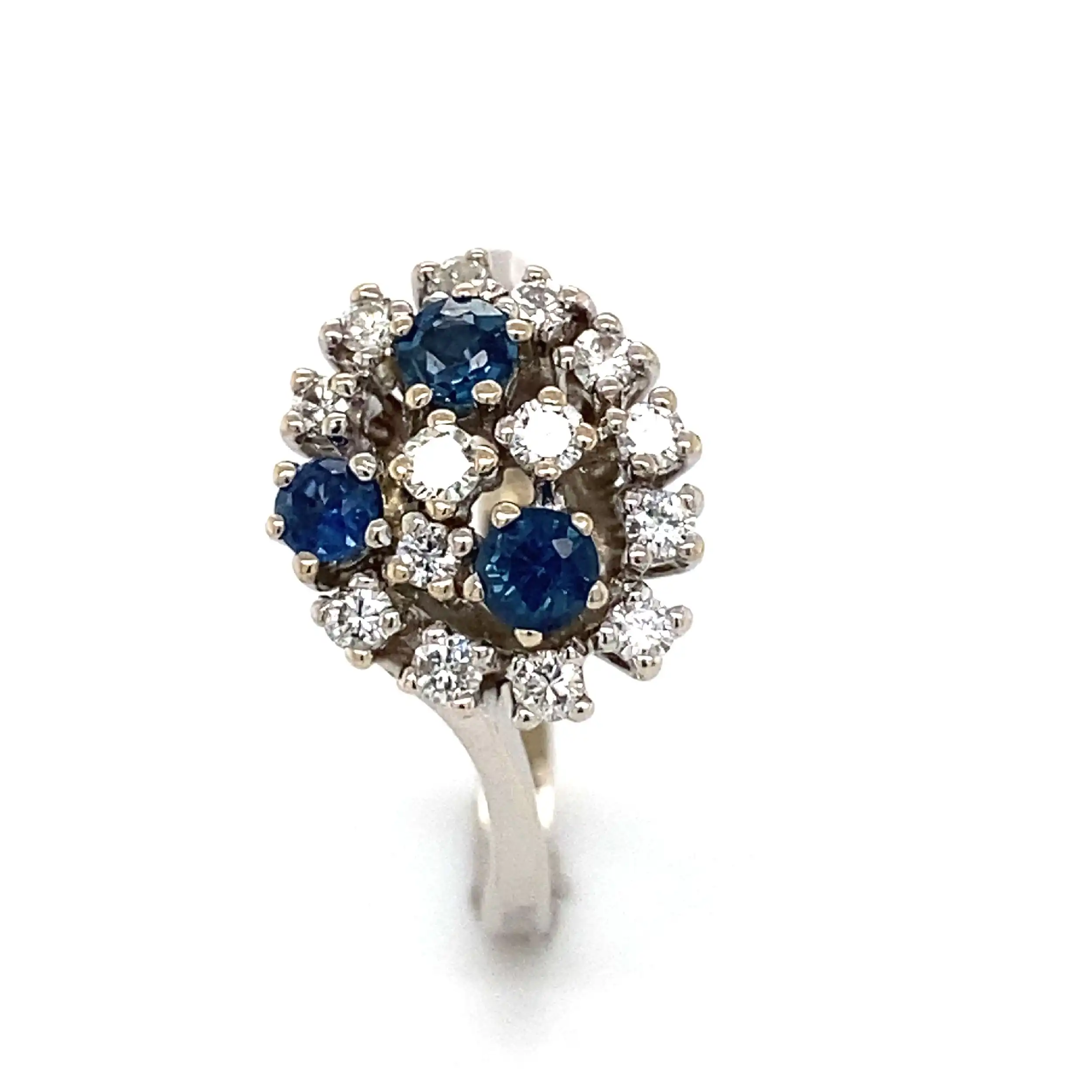 Ring Weißgold mit Brillanten und Saphiren