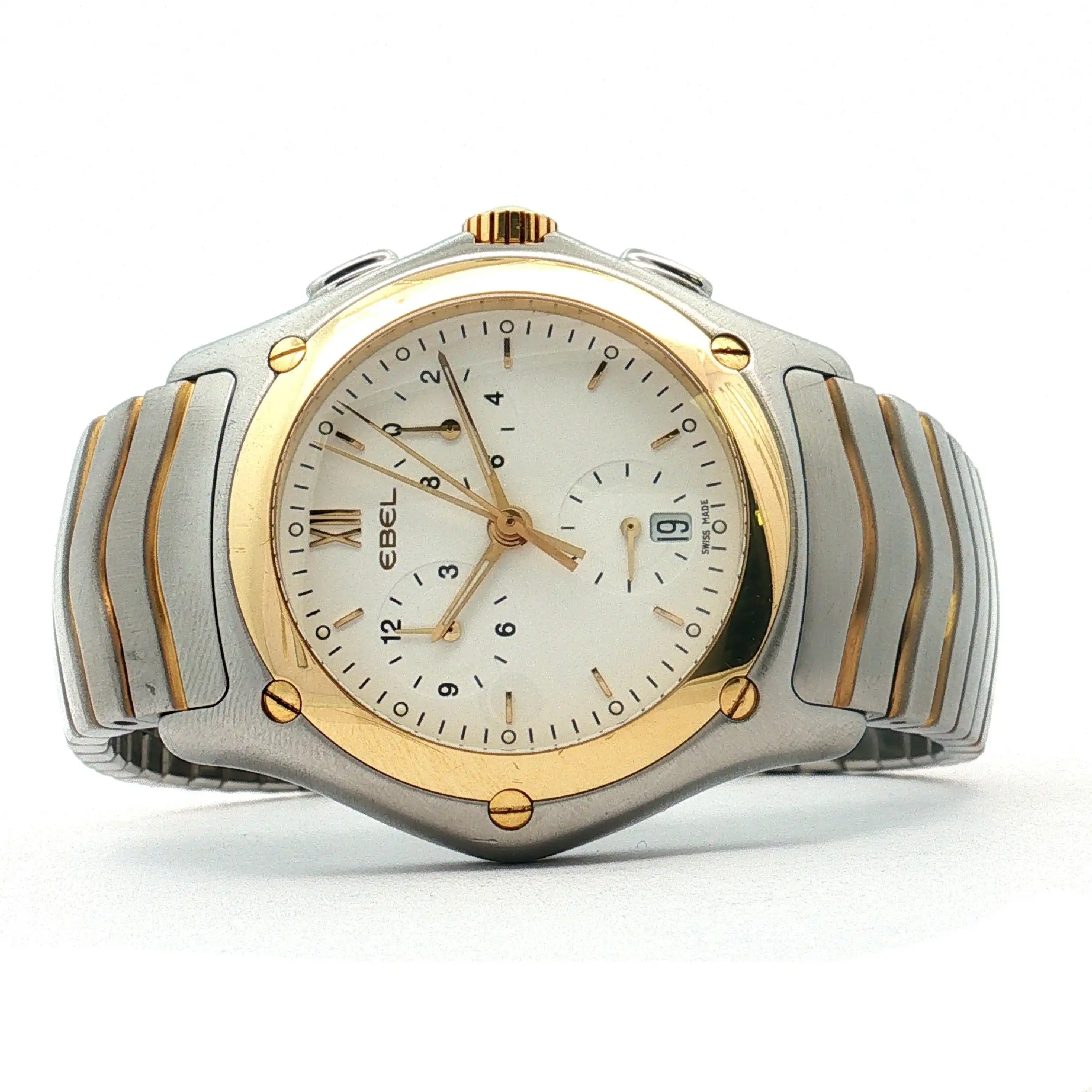 Herrenuhr Ebel Classic Wave Stahl / Gold Quarz Chrono Herrenuhr Ebel Classic Wave Stahl / Gold Quarz Chrono