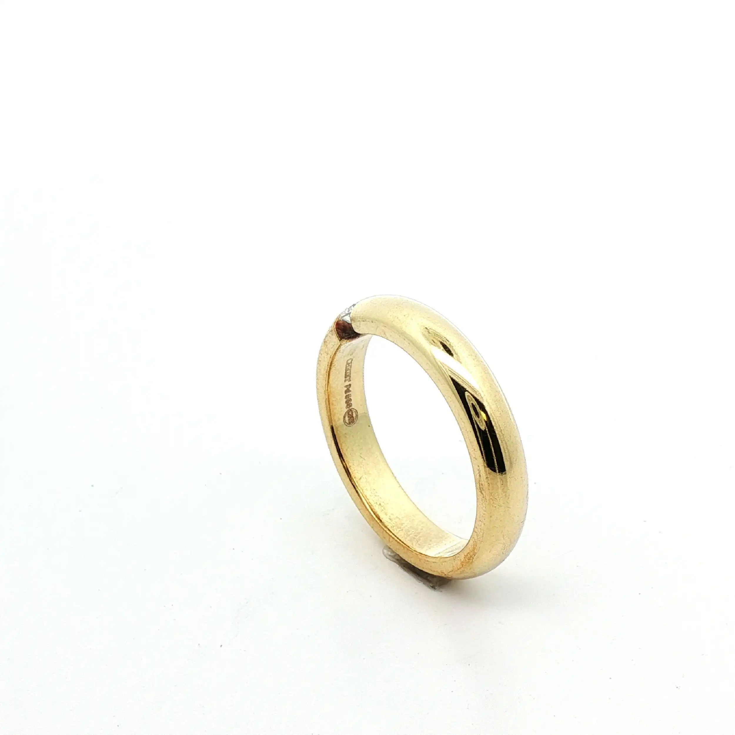 RIng Weißgold mit Brillant,graviert mit 0,12 ct W/P1