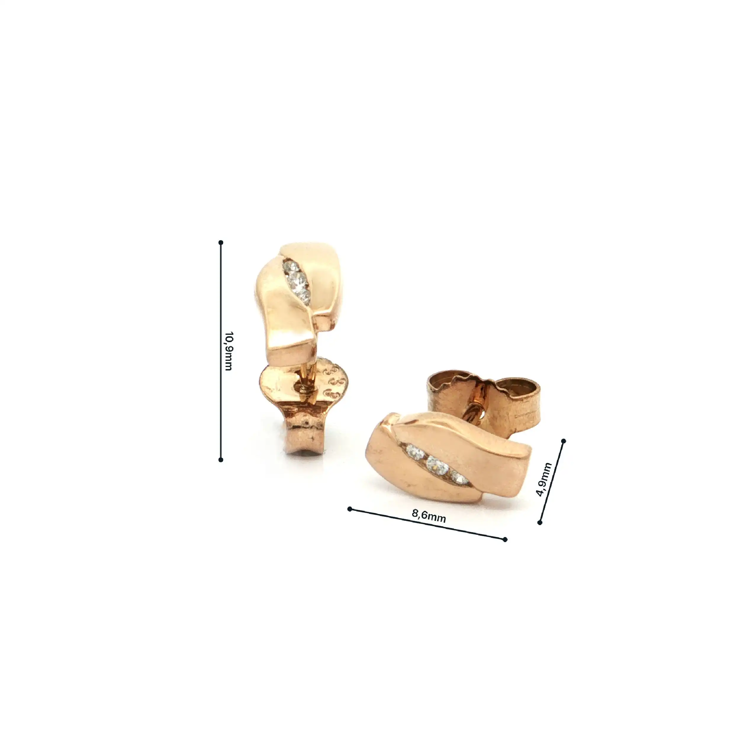 Ohrstecker Gelbgold mit Zirkonia Ohrstecker Gelbgold mit Zirkonia