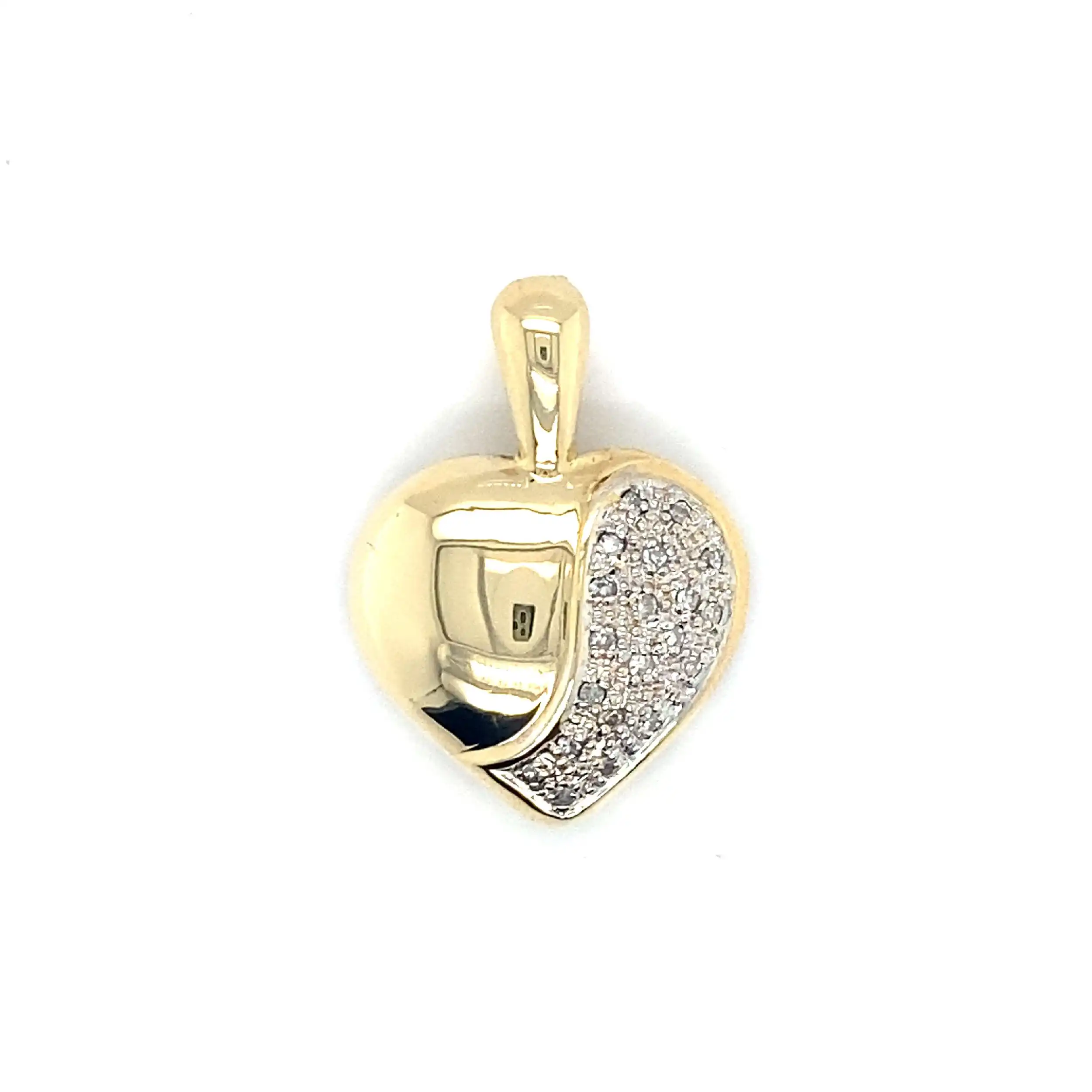 Herzanhänger/Clip Bicolor mit Diamanten Herzanhänger/Clip Bicolor mit Diamanten
