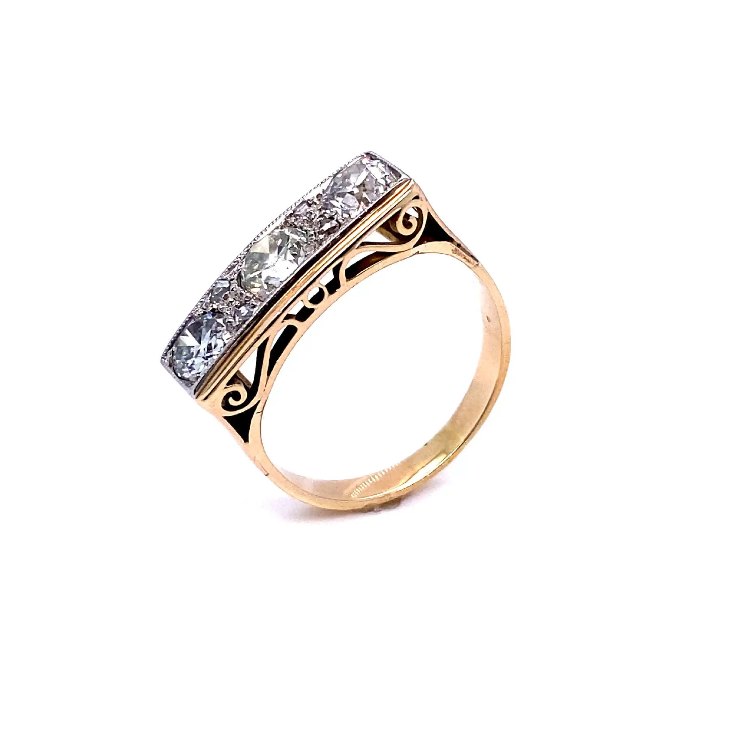 Ring Tricolor mit Brillanten Ring Tricolor mit Brillanten
