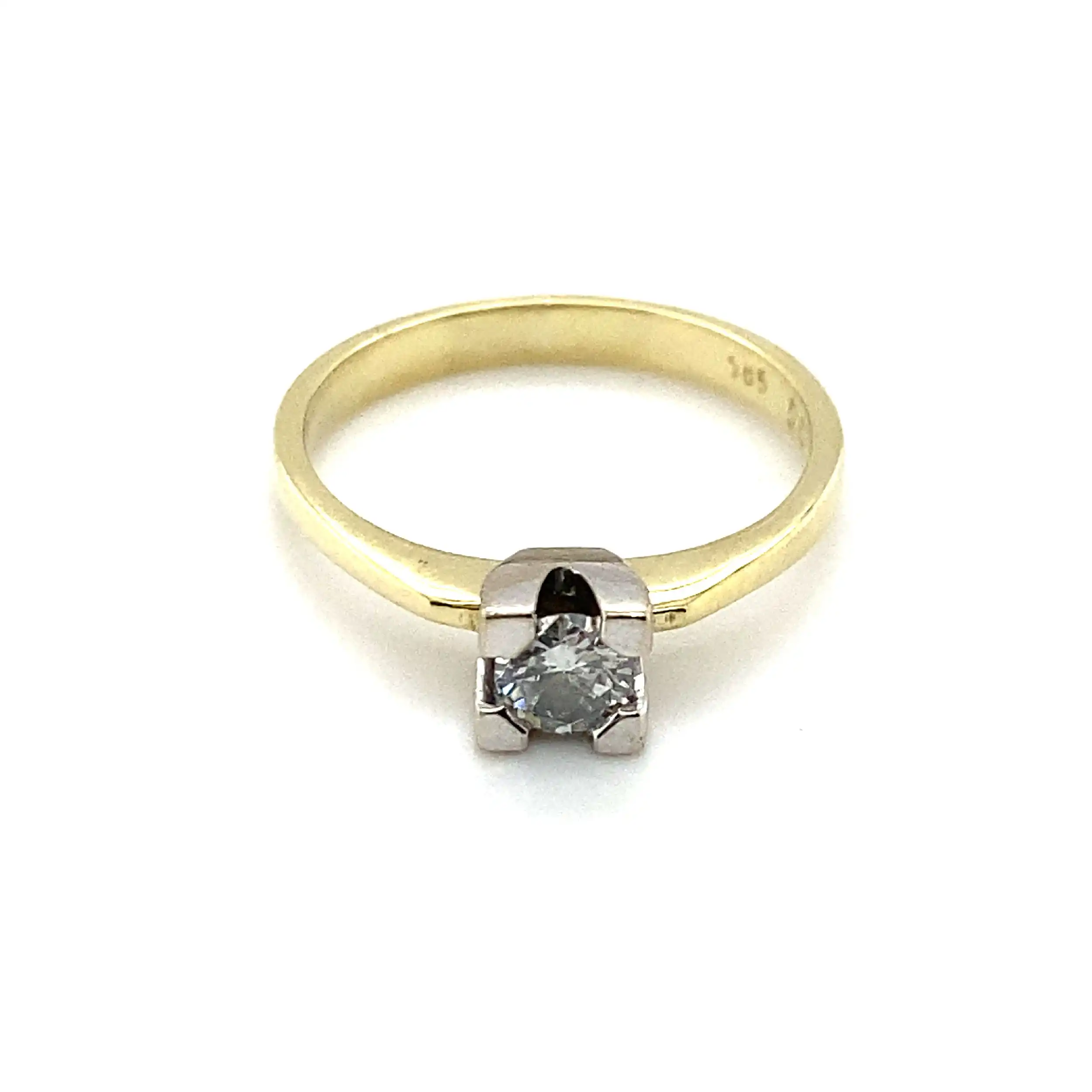 Ring Bicolor mit solitär Brillant Ring Bicolor mit solitär Brillant