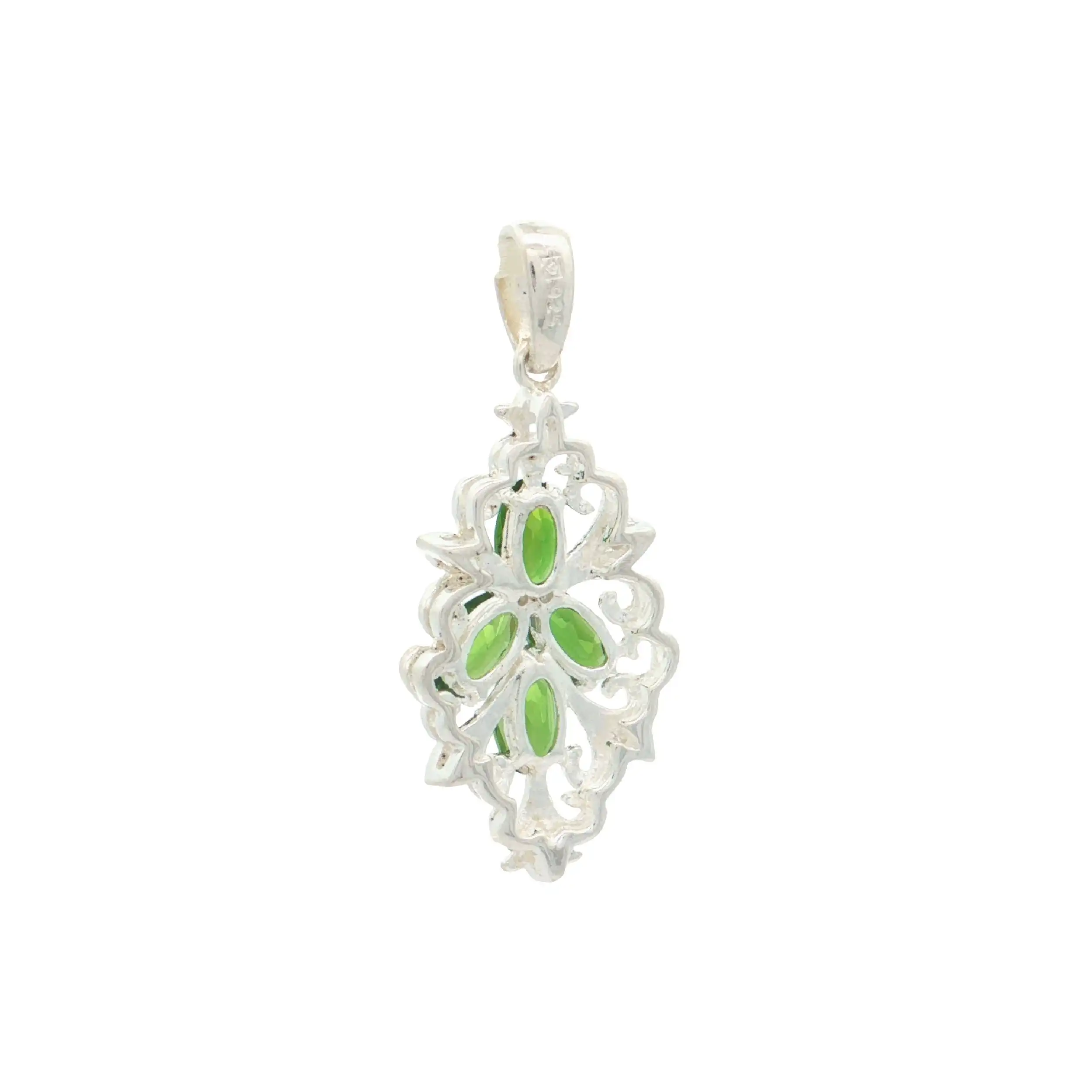 Silberanhänger mit Peridot und Diamanten