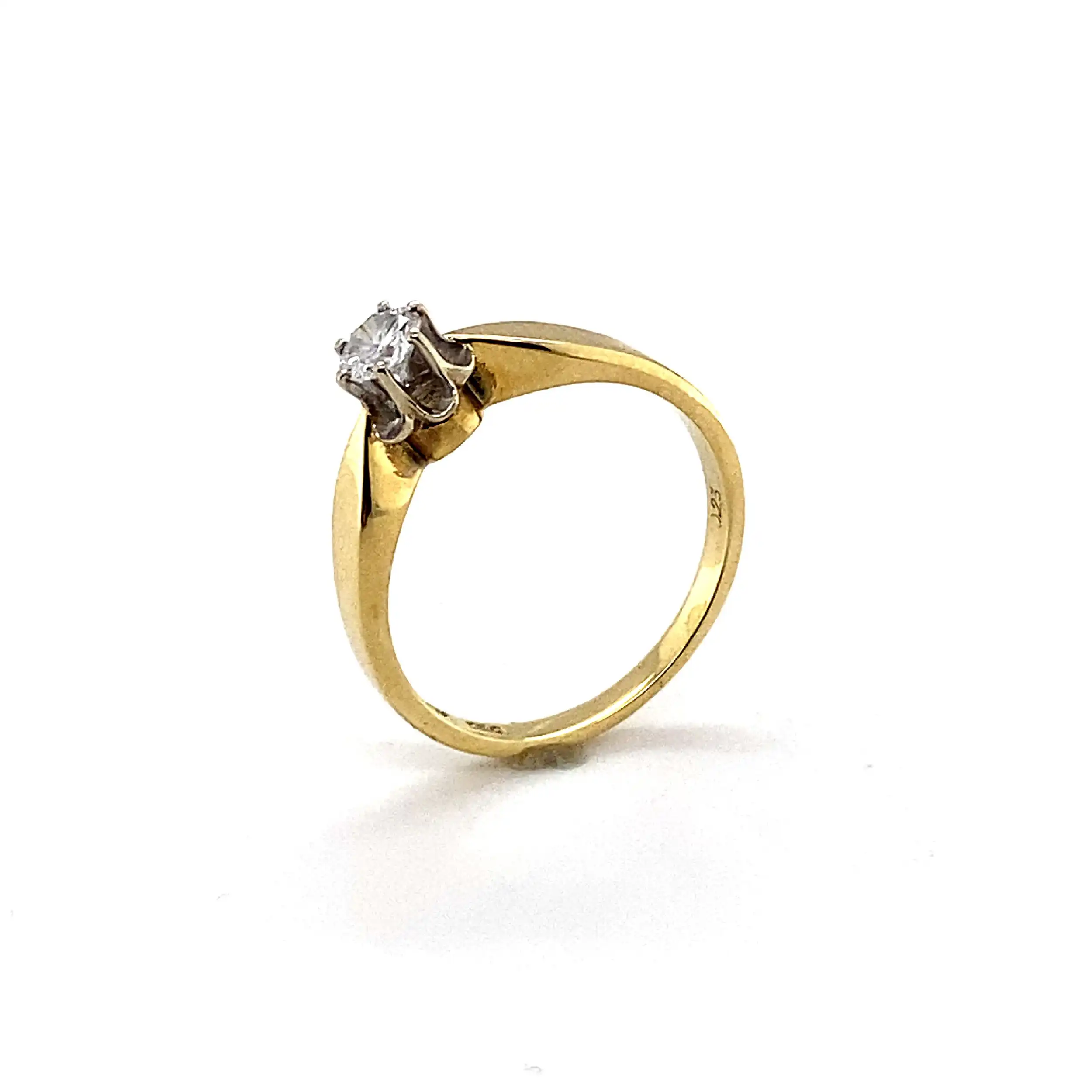 Ring Bicolor mit Brillant, graviert mit 0,23ct