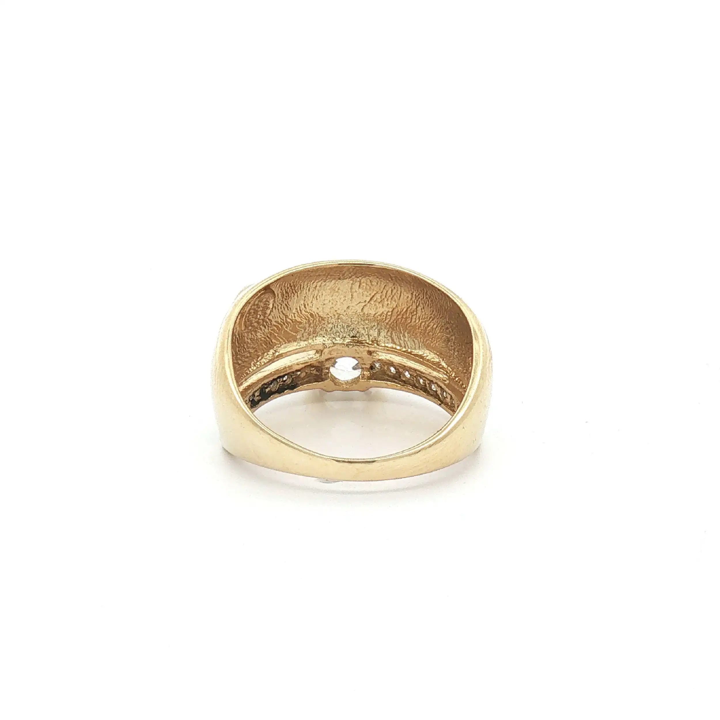 Ring Gelbgold mit Zirkonia und blauem Farbstein