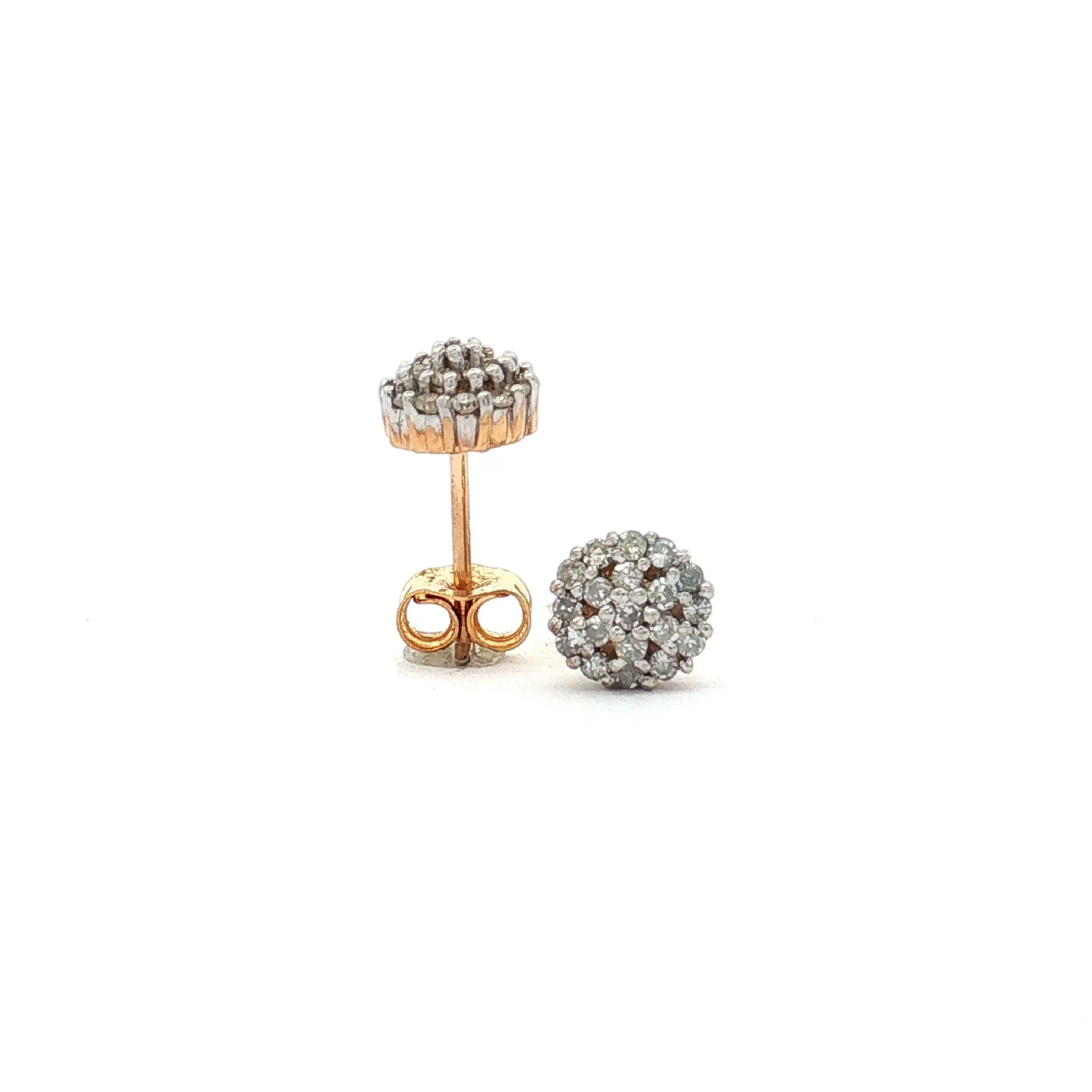 Ohrstecker Gelbgold Bicolor mit Brillanten