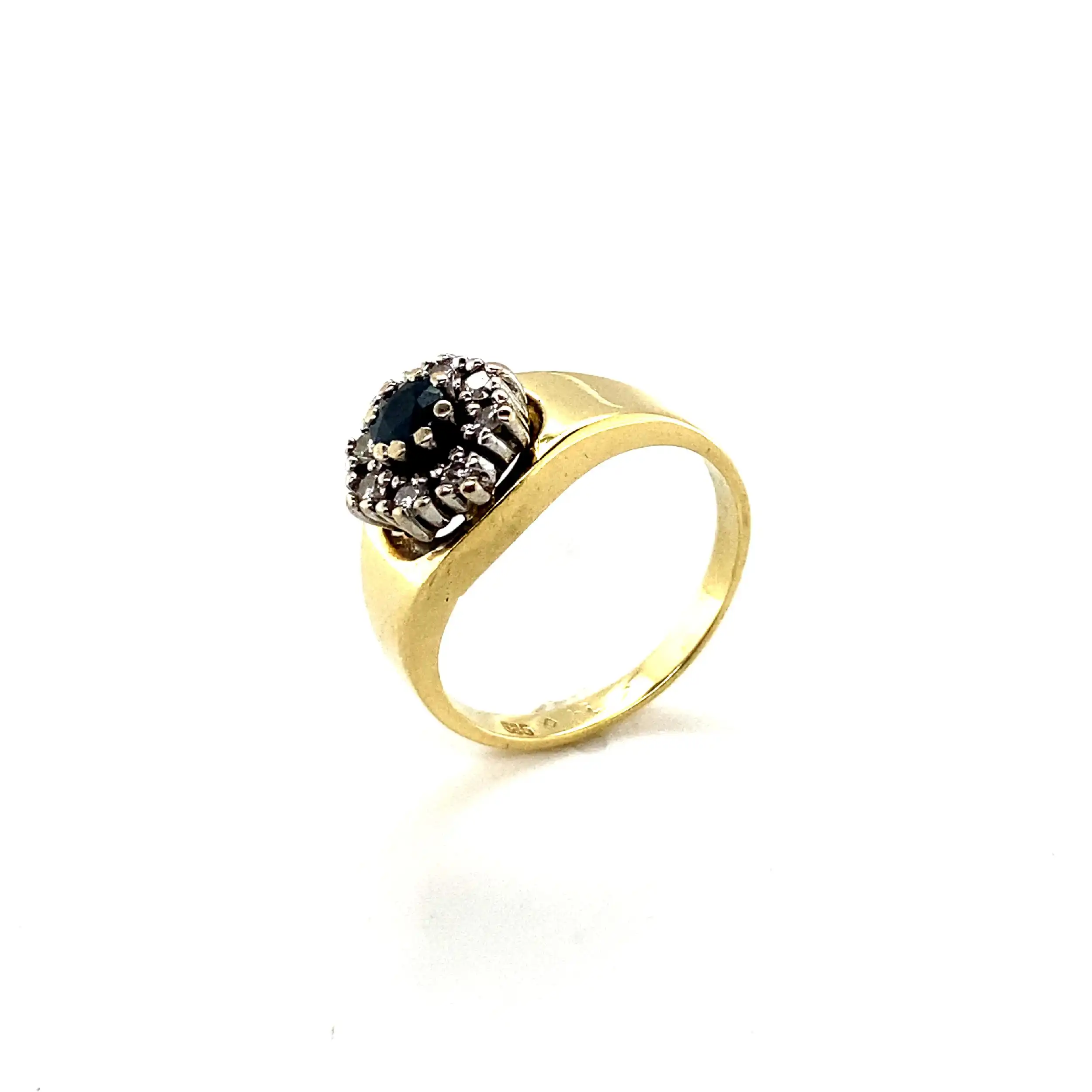 Ring Bicolor mit Saphir und Brillanten
