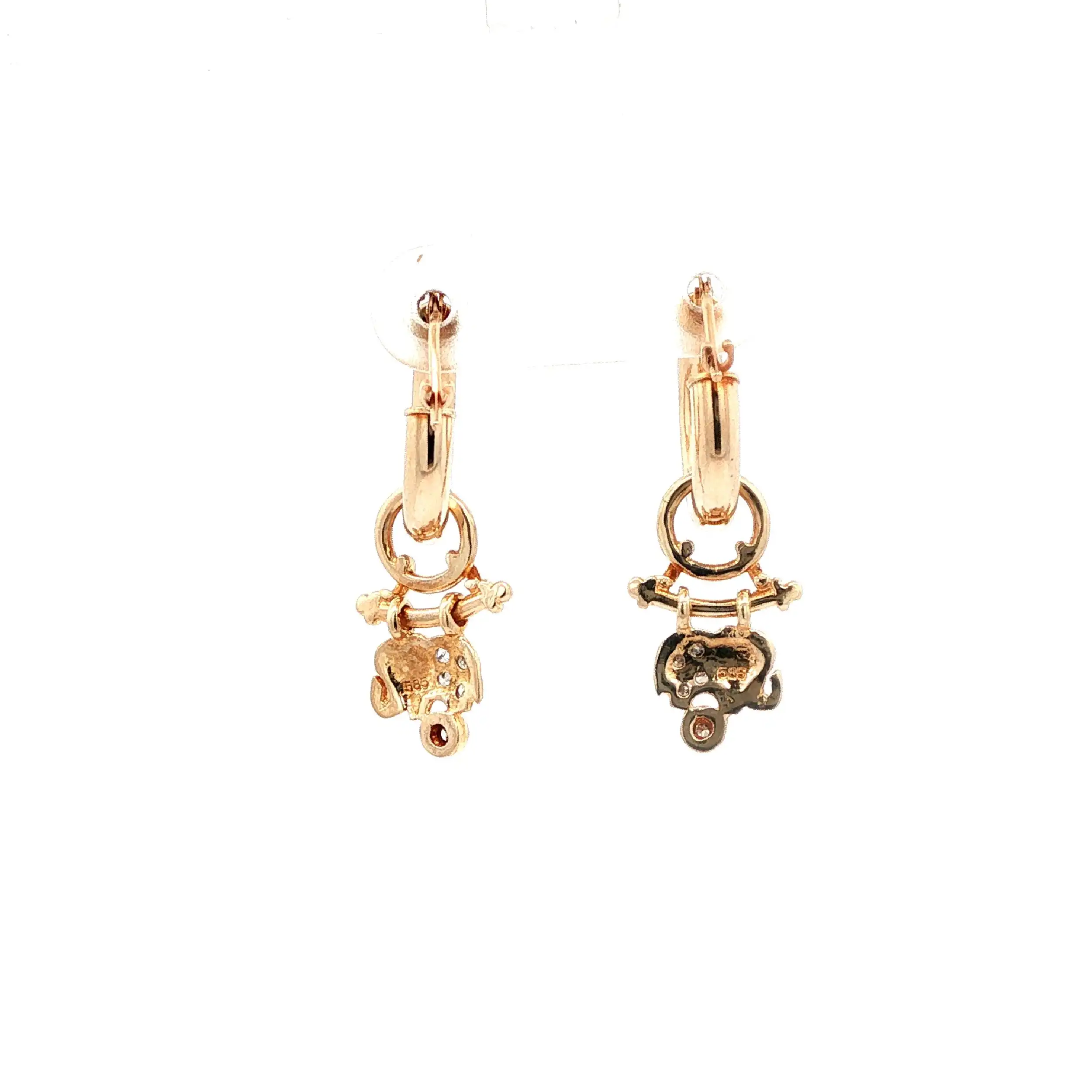 Creolen Gelbgold Elefant mit Zirkonia Creolen Gelbgold Elefant mit Zirkonia