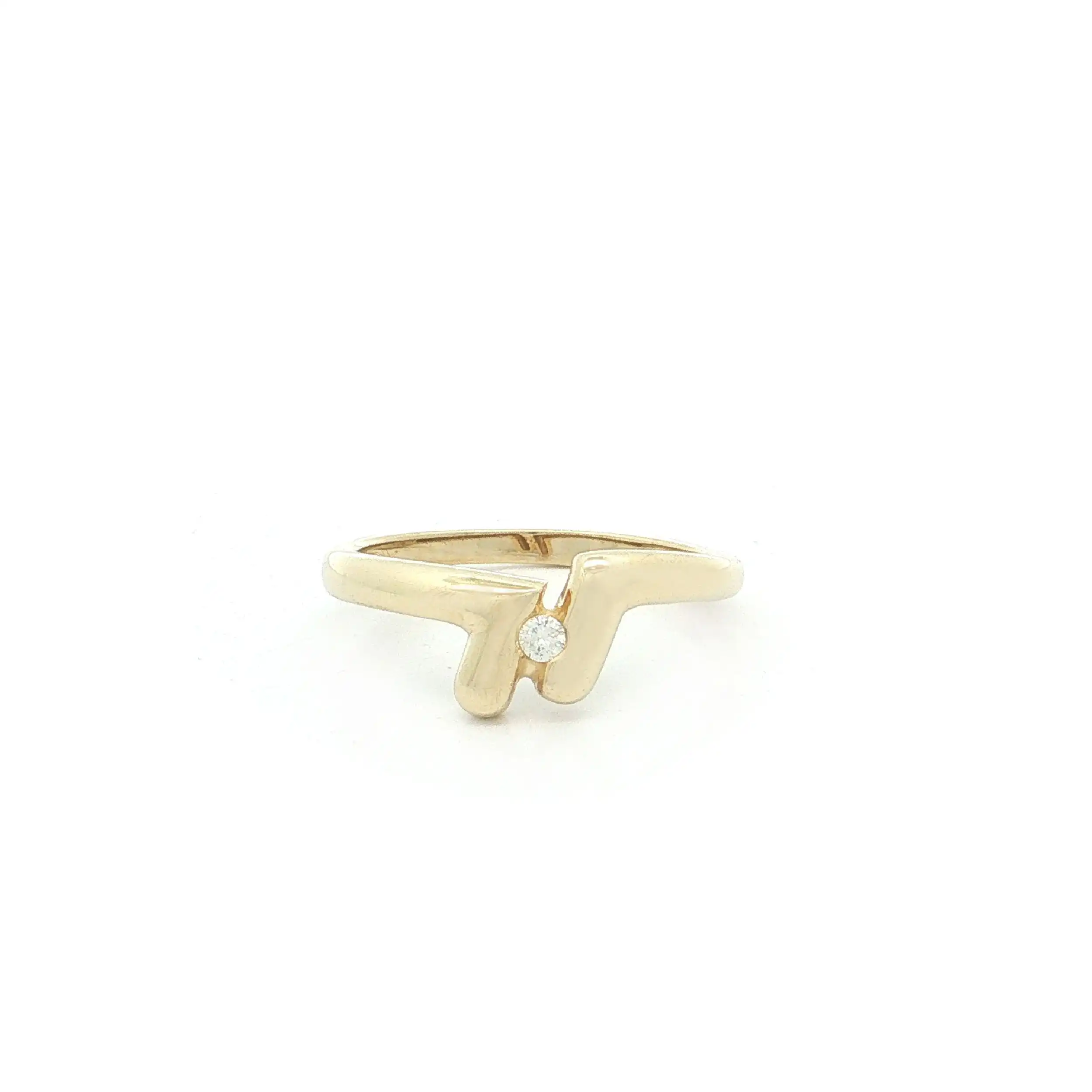 Ring Gelbgold mit Brillant, graviert mit 0,04ct