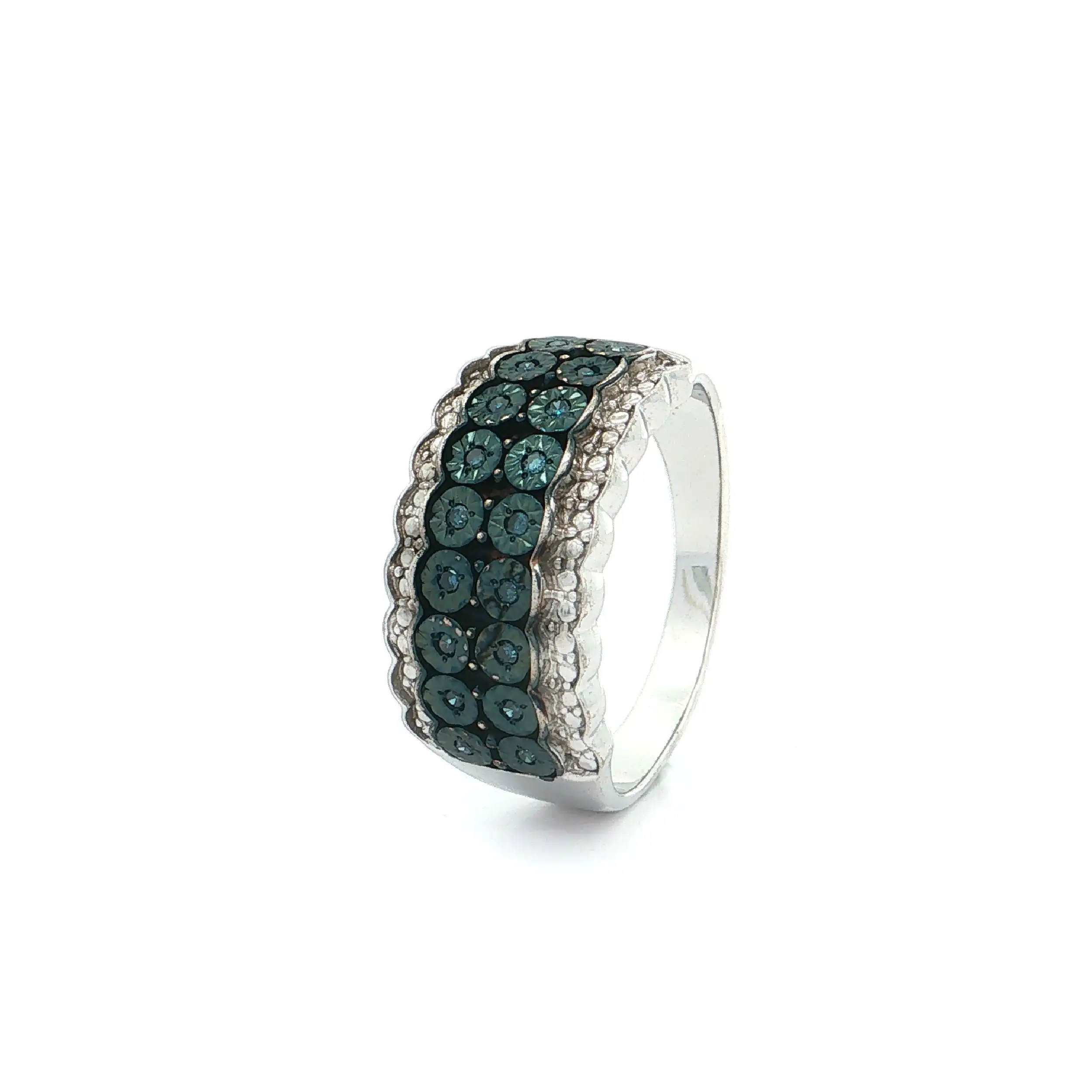 Ring Silber mit türkisen Diamanten Ring Silber mit türkisen Diamanten