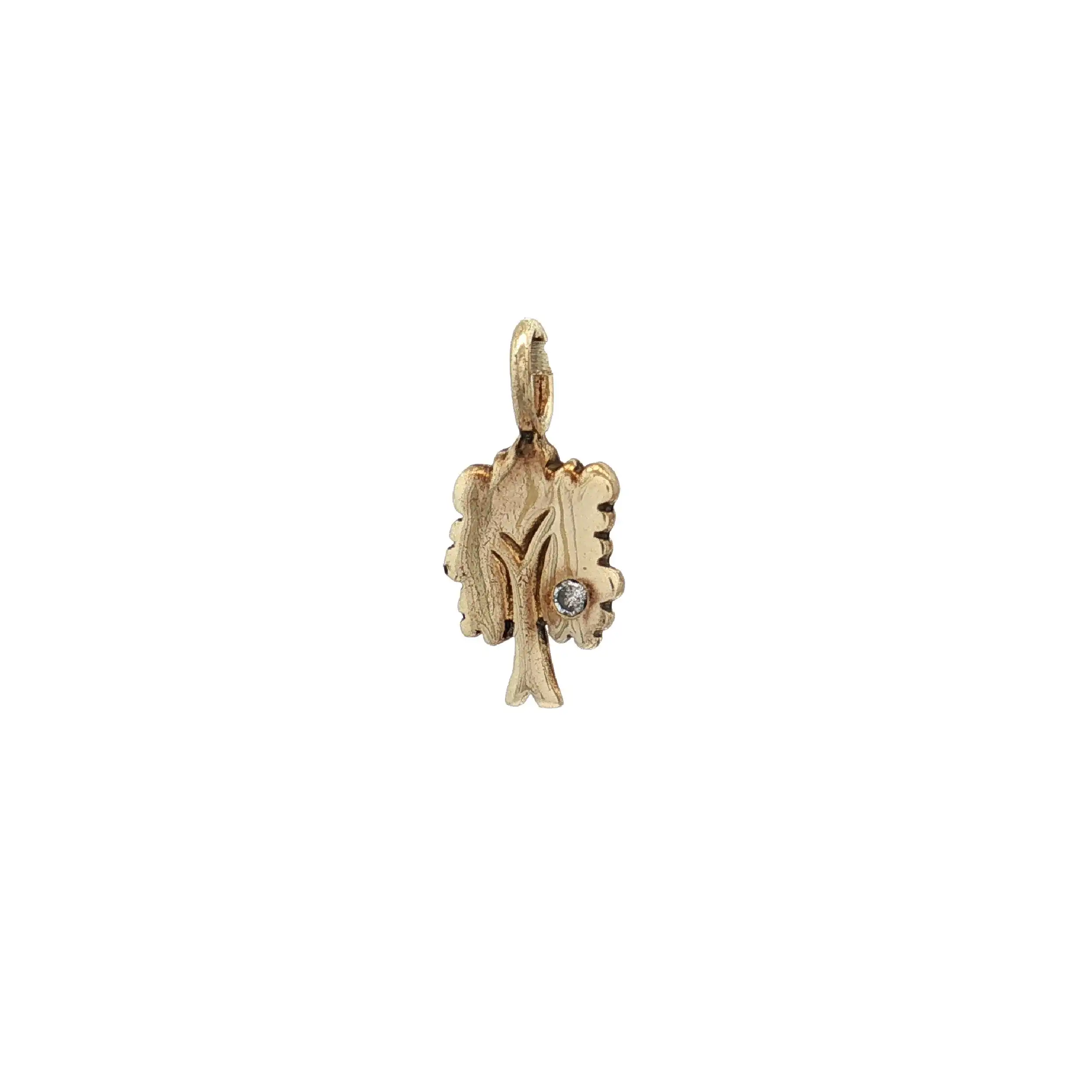 Anhänger Baum Gelbgold mit Diamant Anhänger Baum Gelbgold mit Diamant