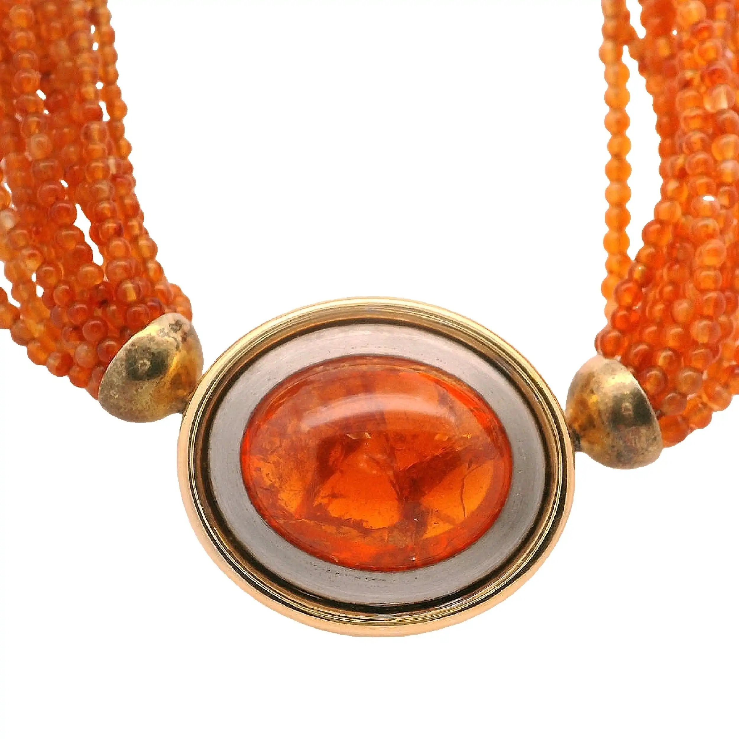 Collier mit Bernstein und Gelbgold Collier mit Bernstein und Gelbgold