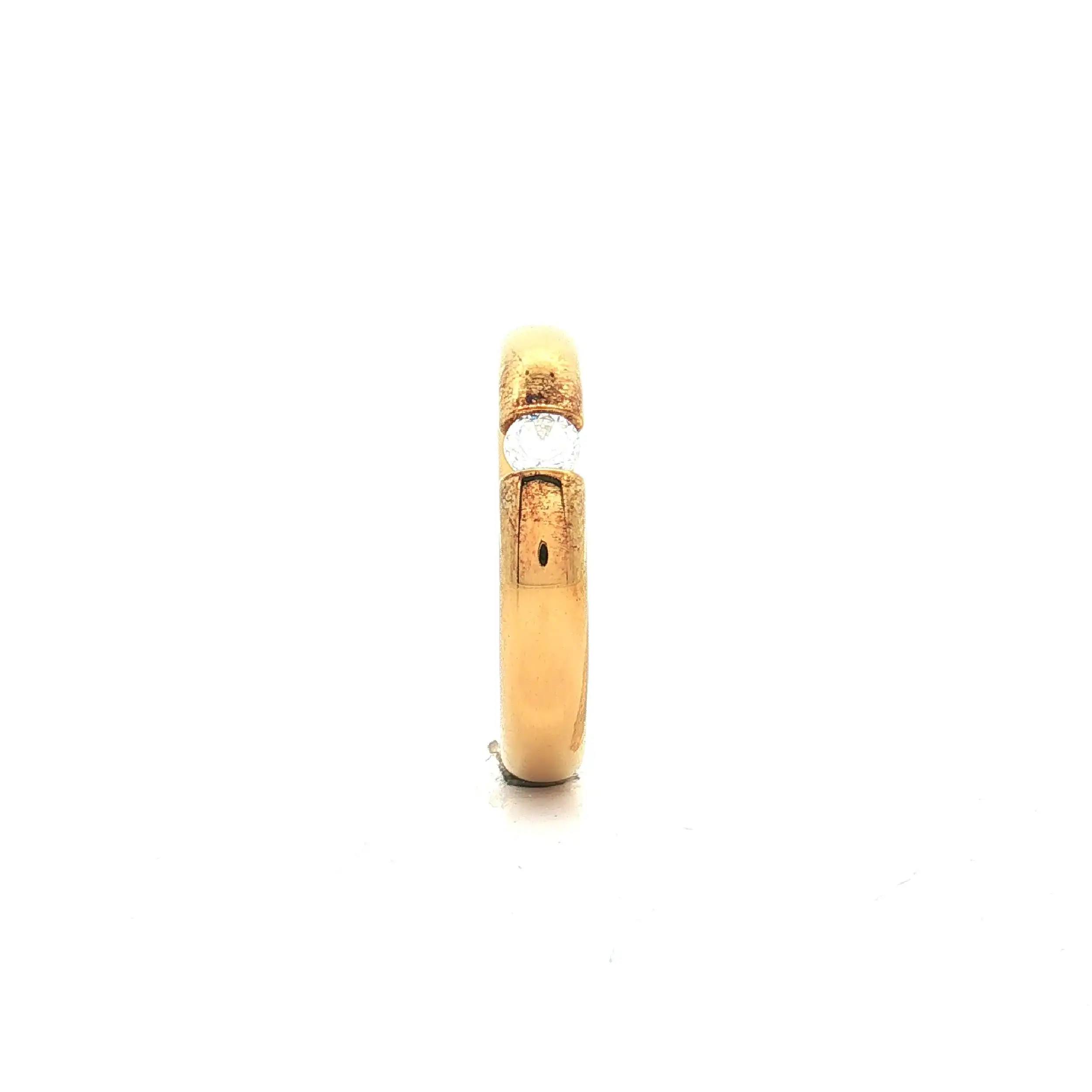 Spannring Silber vergoldet Niessing "Musterring" Oval mit Zirkonia