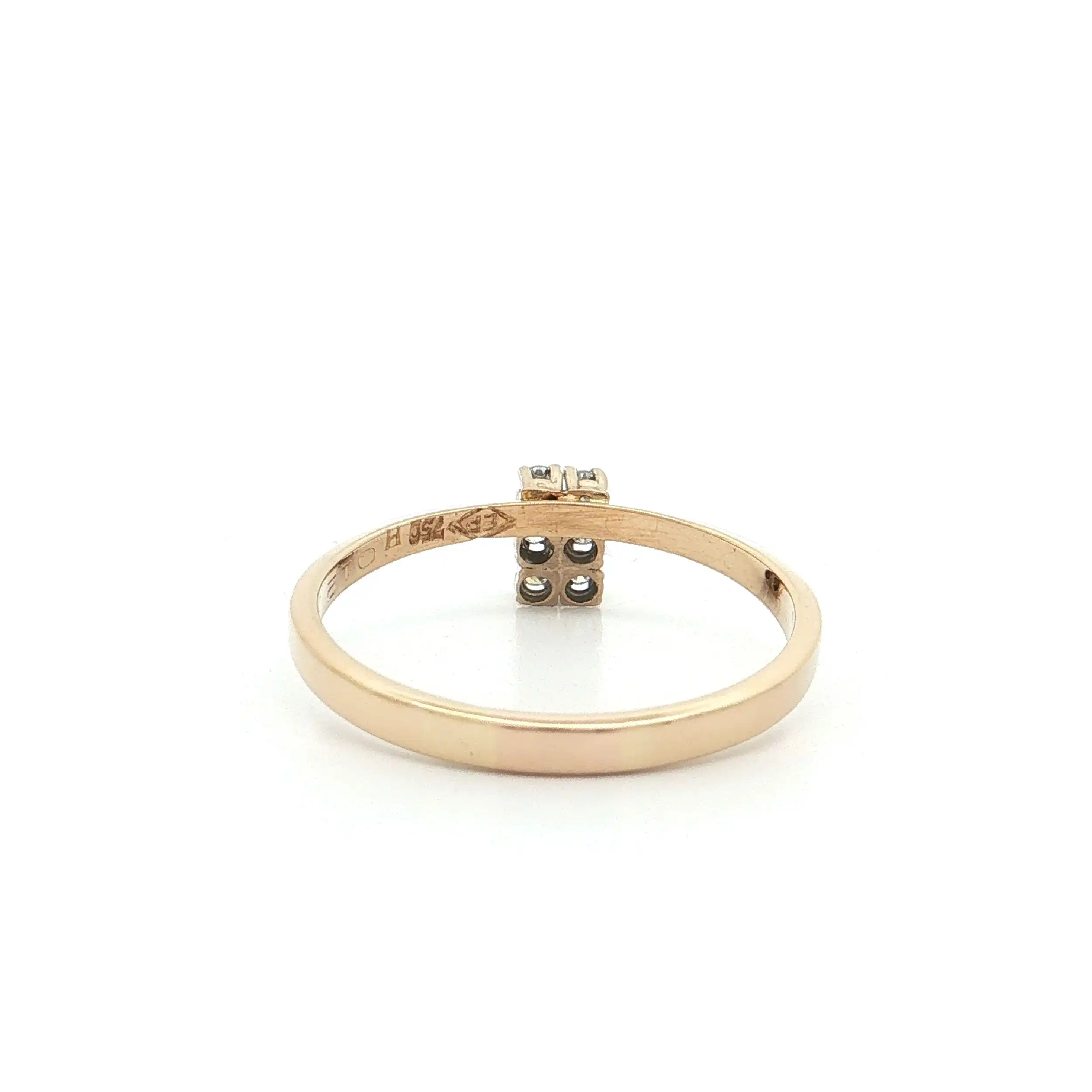 Ring Gelbgold mit Diamanten, graviert mit 0,12ct