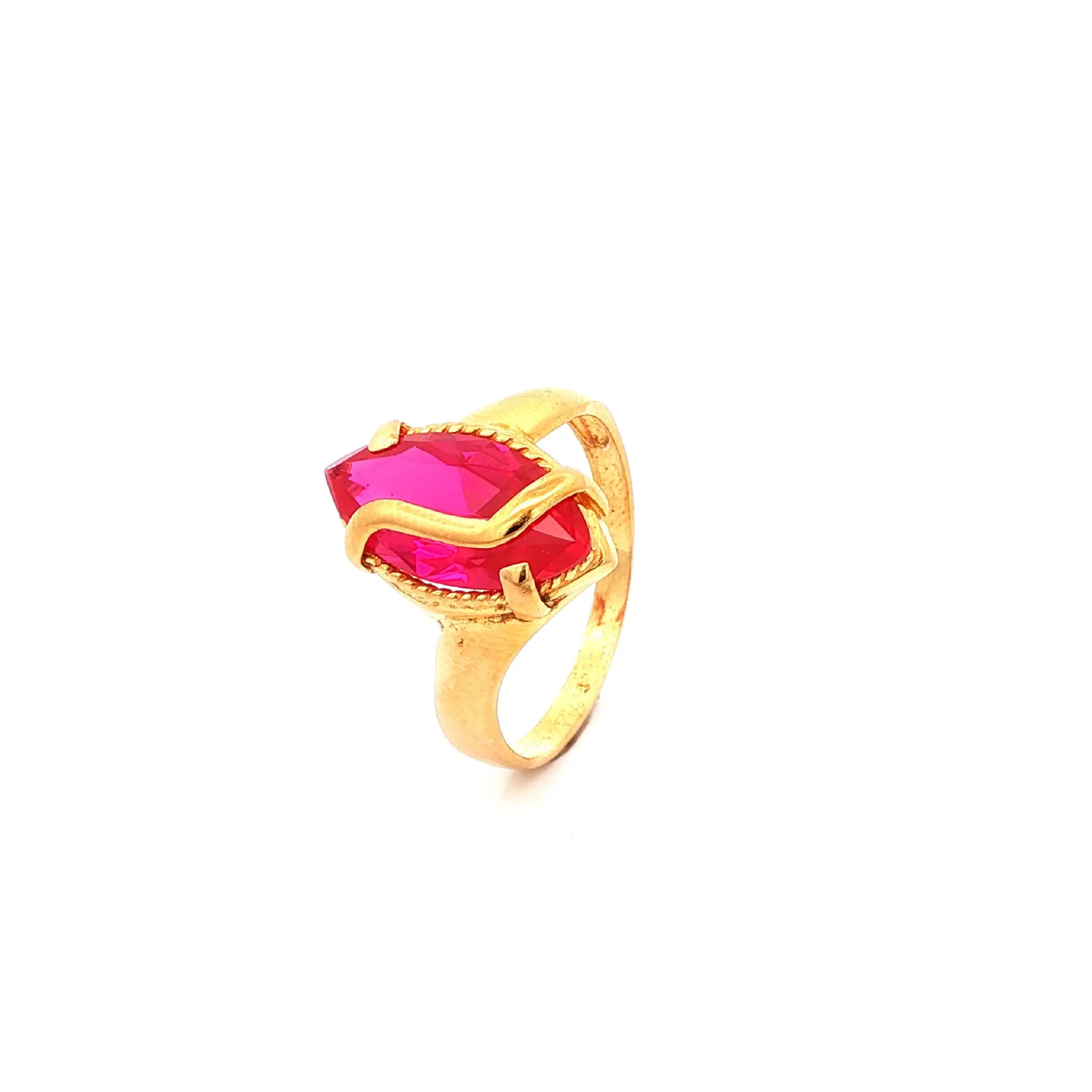 Ring Gelbgold mit rosa Farbstein