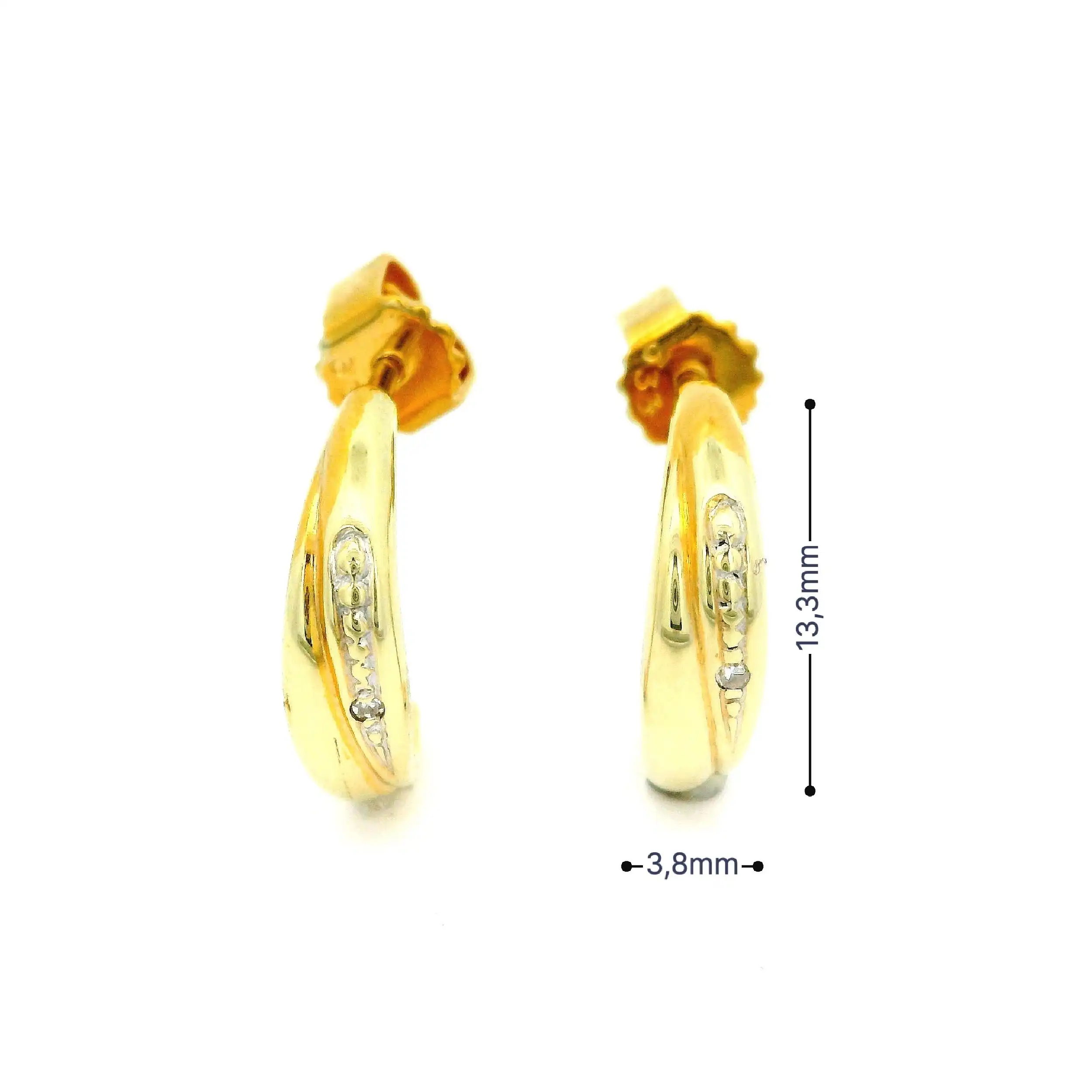 Halbcreolen Bicolor mit Diamant