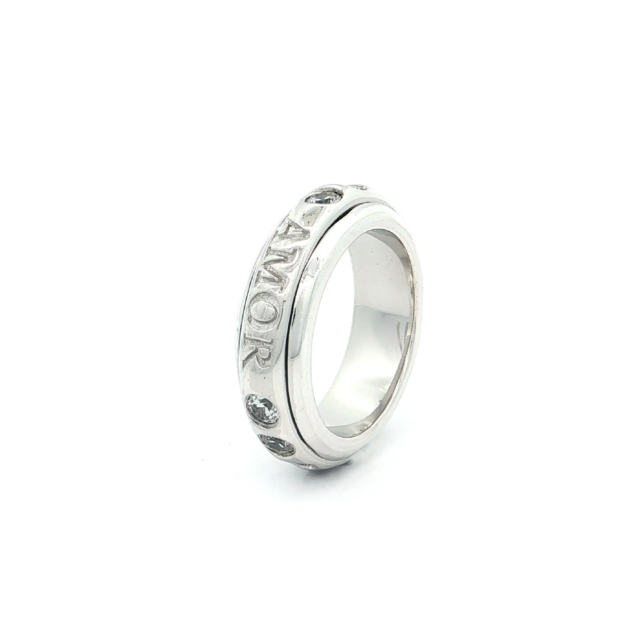 Rollring Silber mit Zirkonia "Amor"
