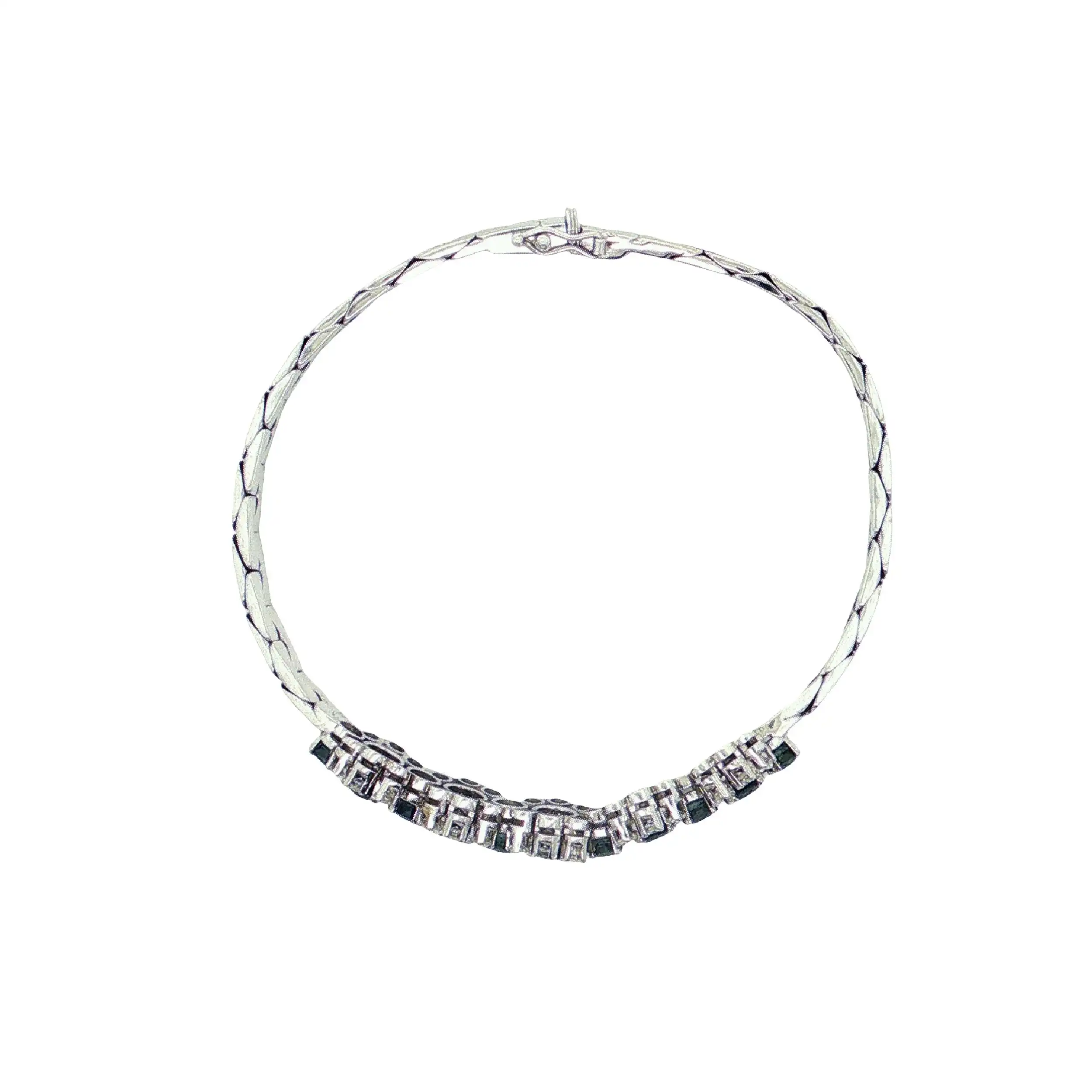Armband Weißgold mit Saphiren und Brillanten