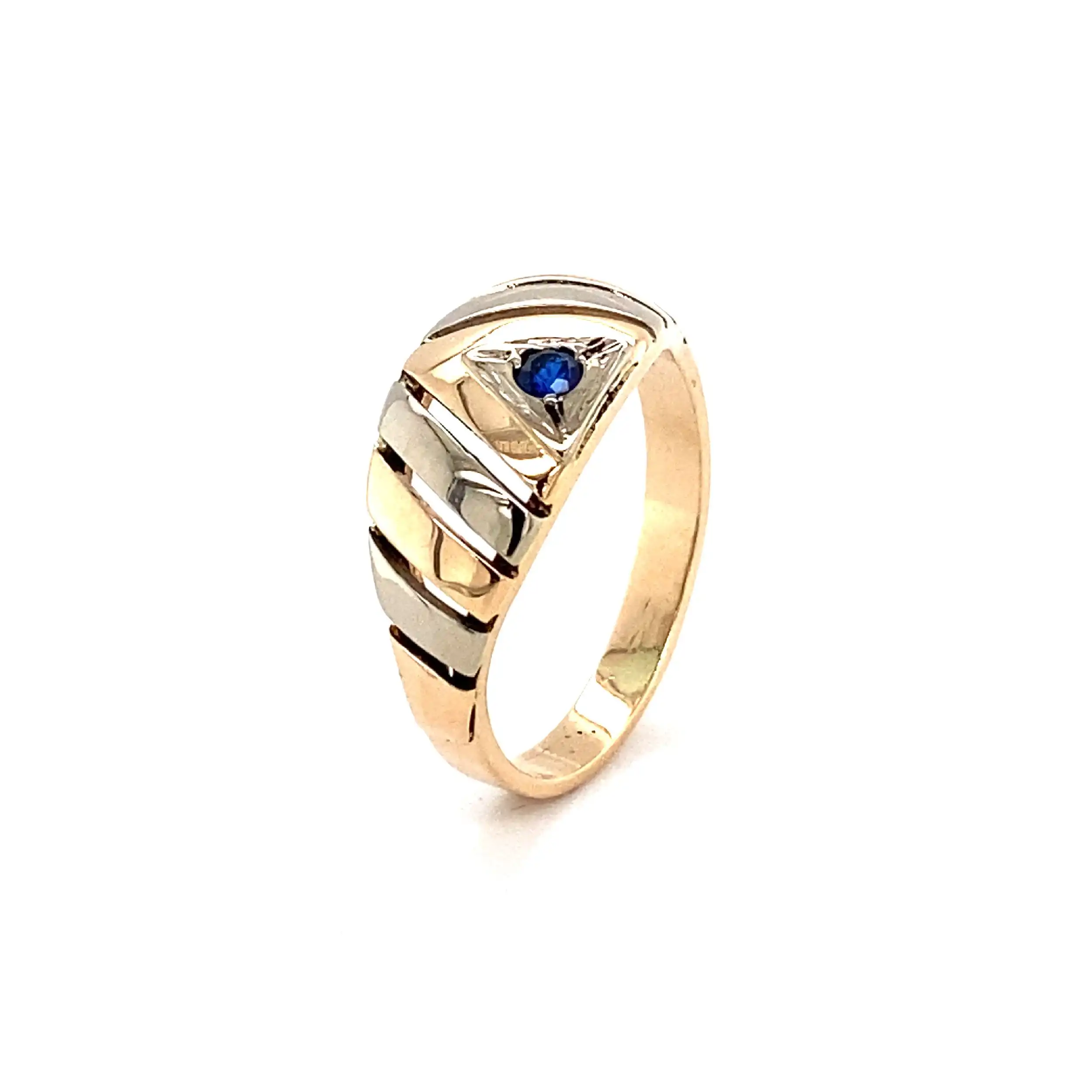 Ring Bicolor mit blauem Farbstein