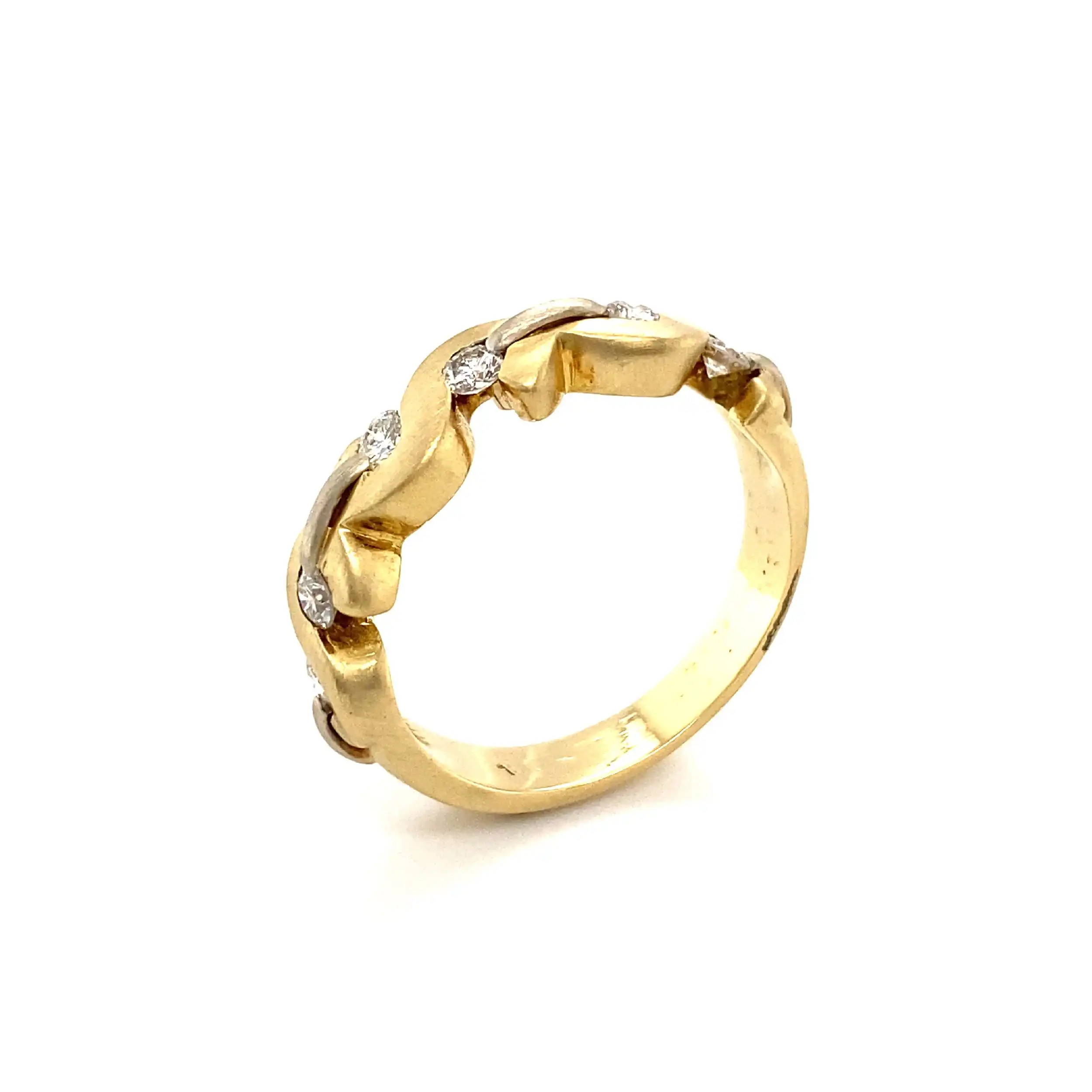 Ring Gelbgold mattiert mit Brillanten Ring Gelbgold mattiert mit Brillanten