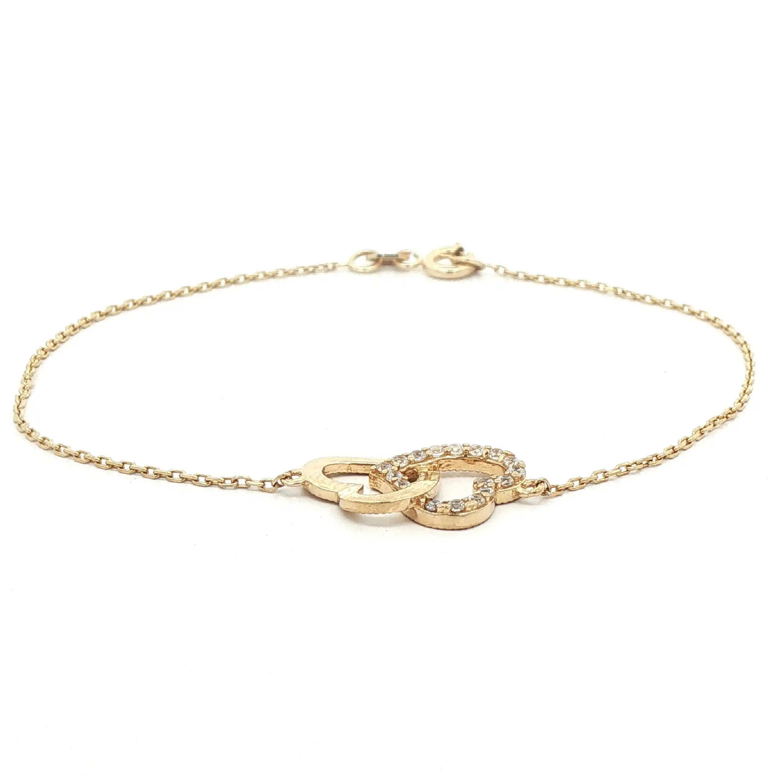 Armband Gelbgold mit Herzen und Zirkonia