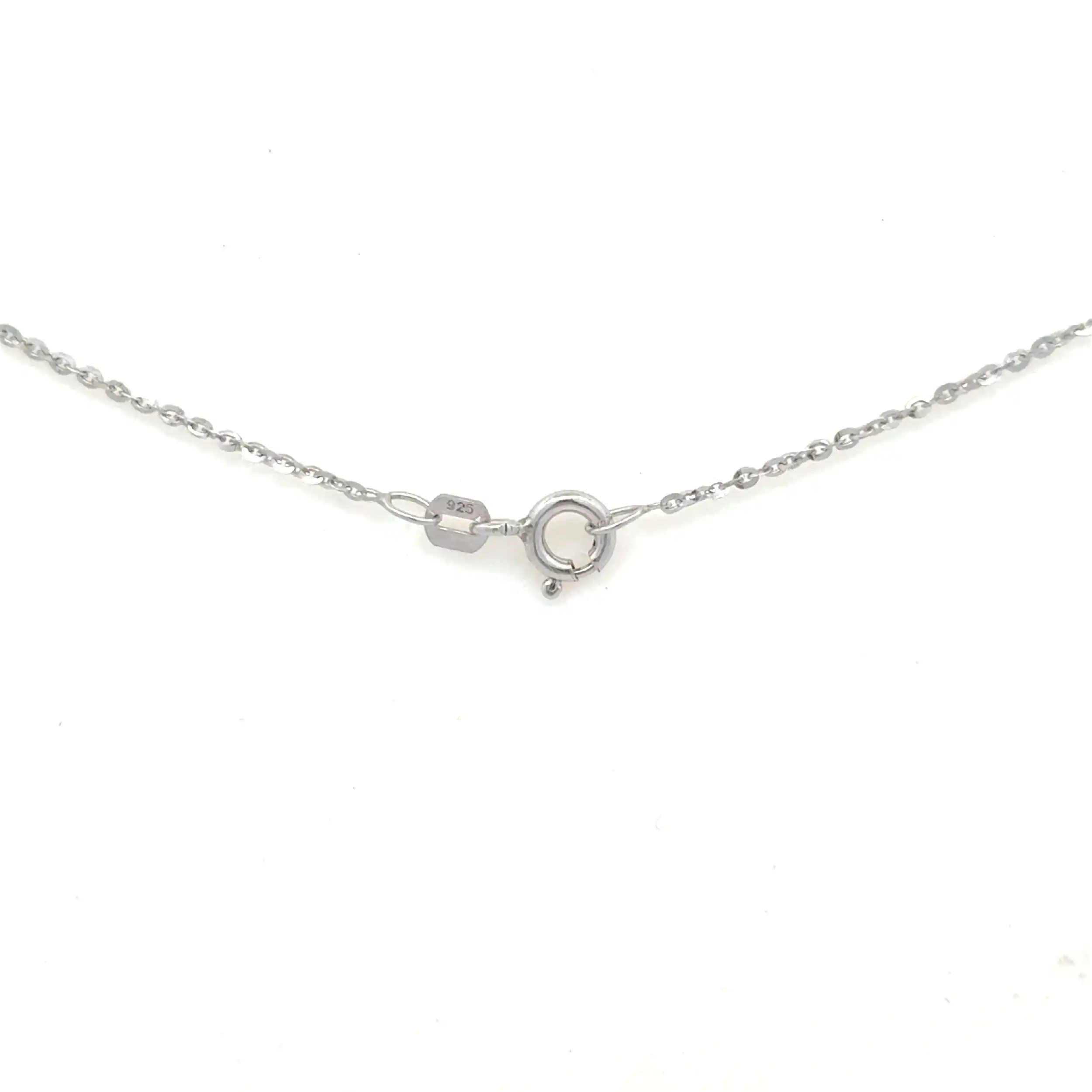 Collier Silber mit eckigem Anhänger mit 248 Zirkonia