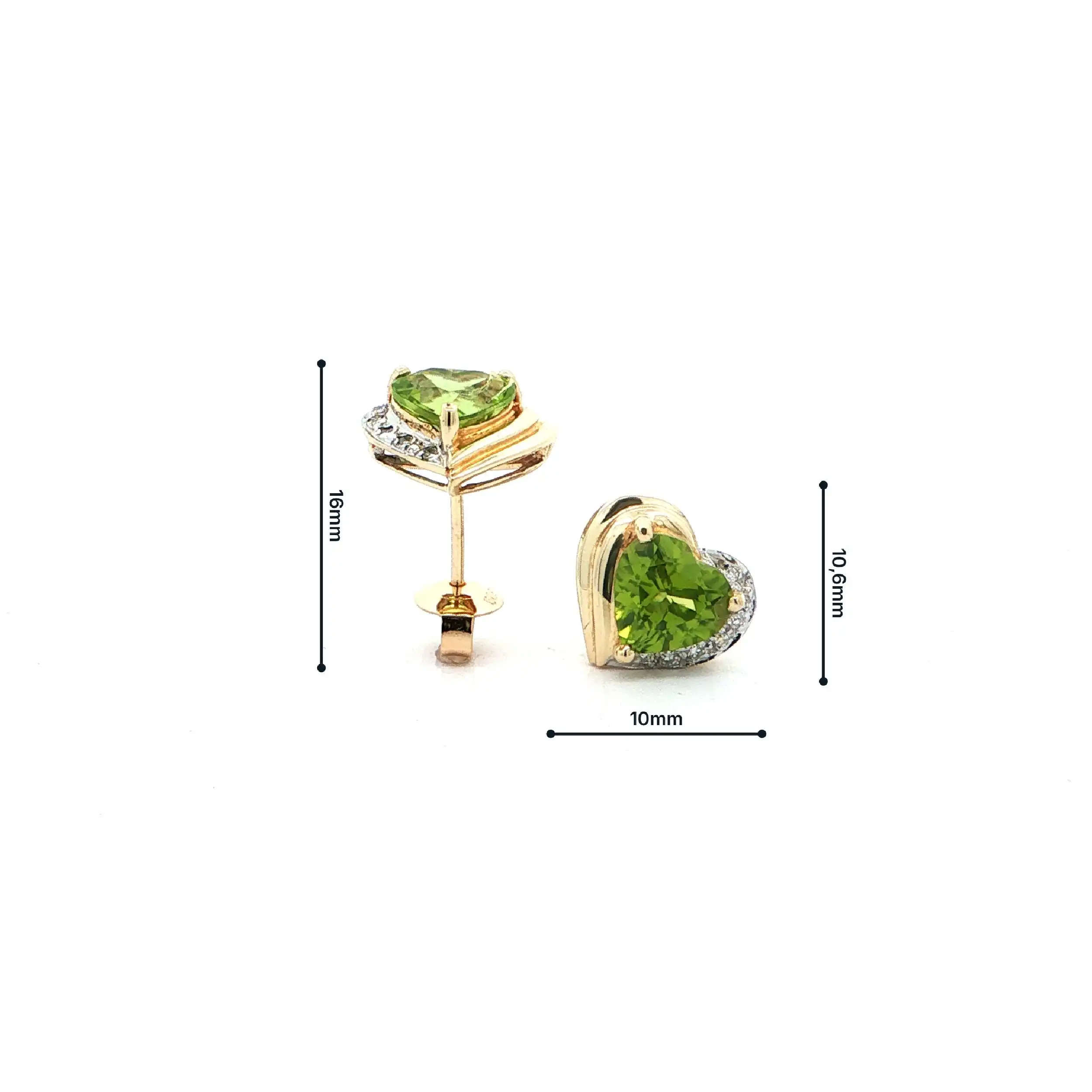 Ohrstecker Gelbgold mit Peridot & Diamanten Ohrstecker Gelbgold mit Peridot & Diamanten