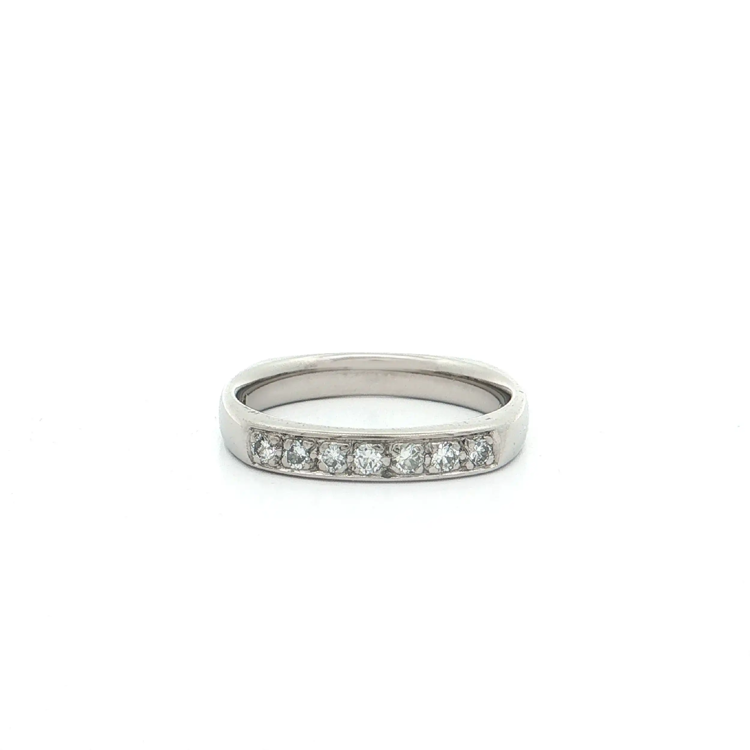 Halbmemoryring Weißgold mit Brillanten eckig "Niessing"