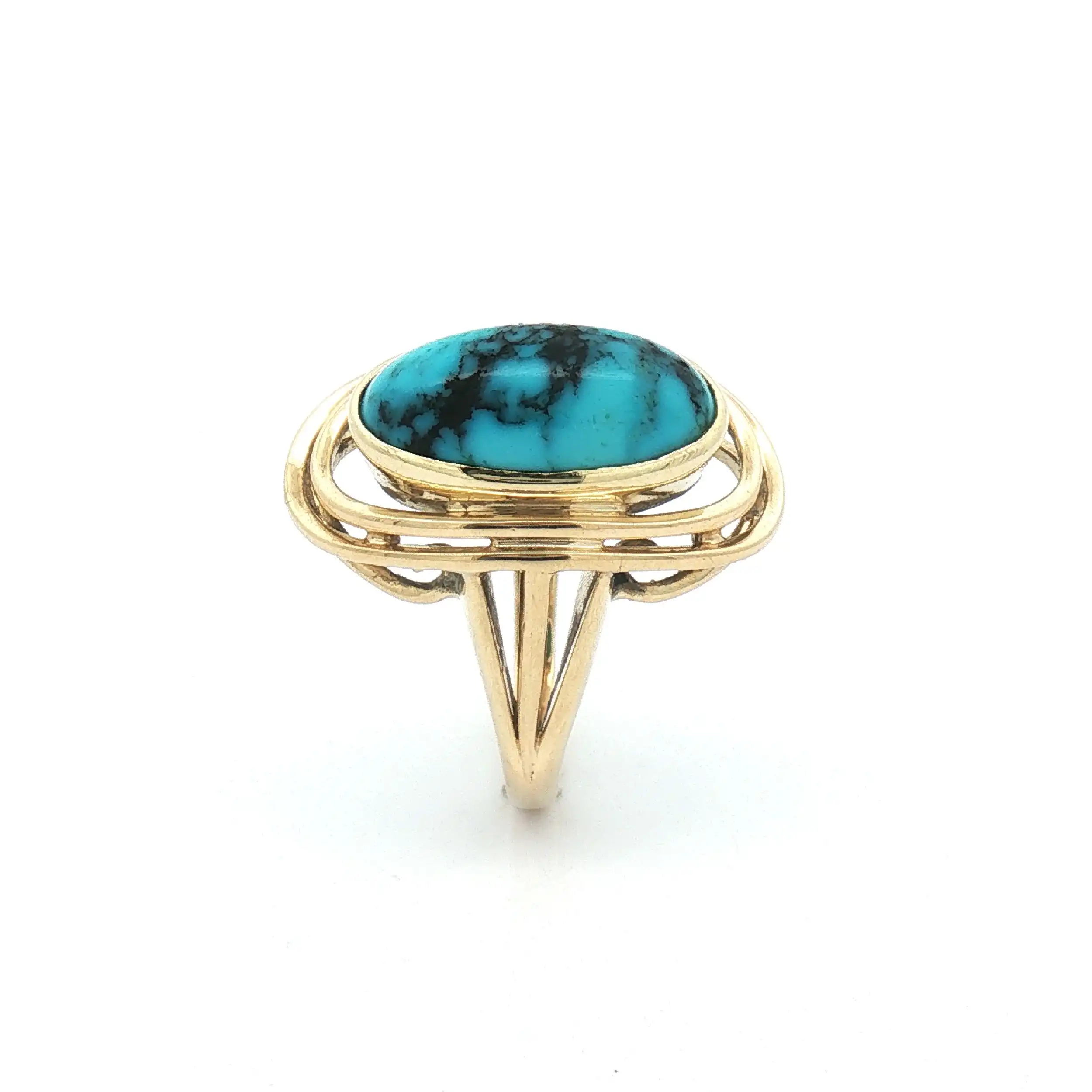 Ring Gelbgold mit Türkis Cabochon Ring Gelbgold mit Türkis Cabochon