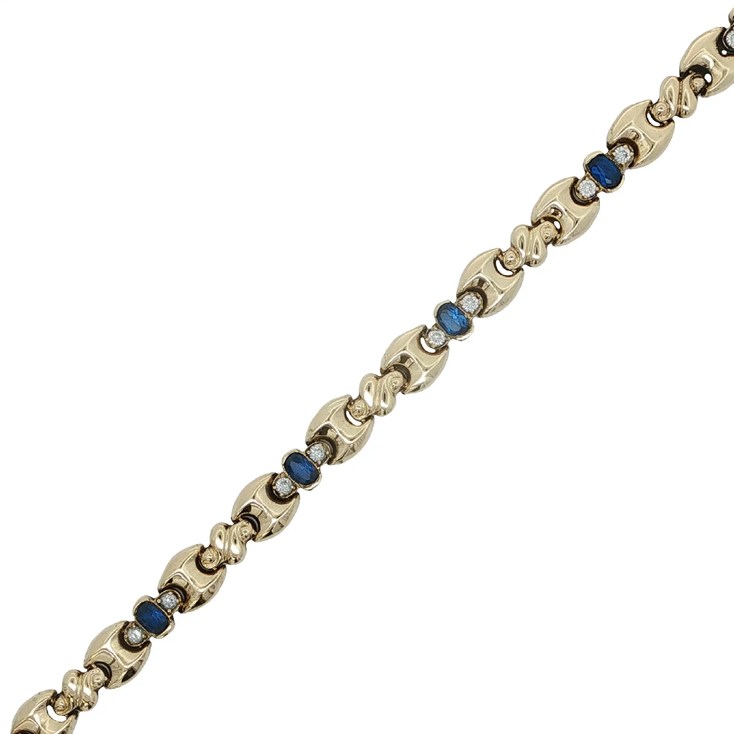 Armband Gelbgold mit blauen Farbsteinen & Zirkonia Armband Gelbgold mit blauen Farbsteinen & Zirkonia
