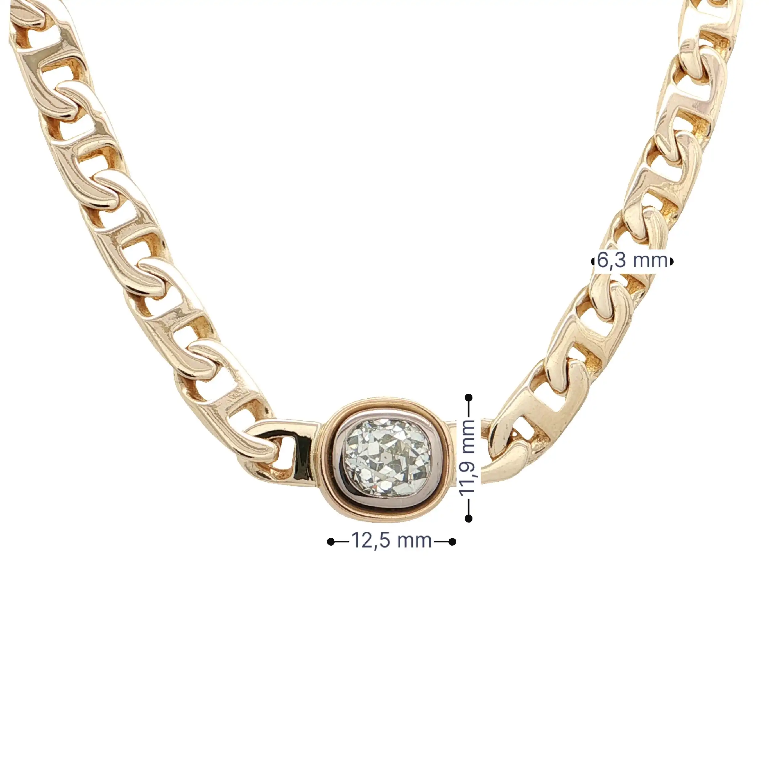 Collier Gelbgold mit Cushion Diamant Collier Gelbgold mit Cushion Diamant