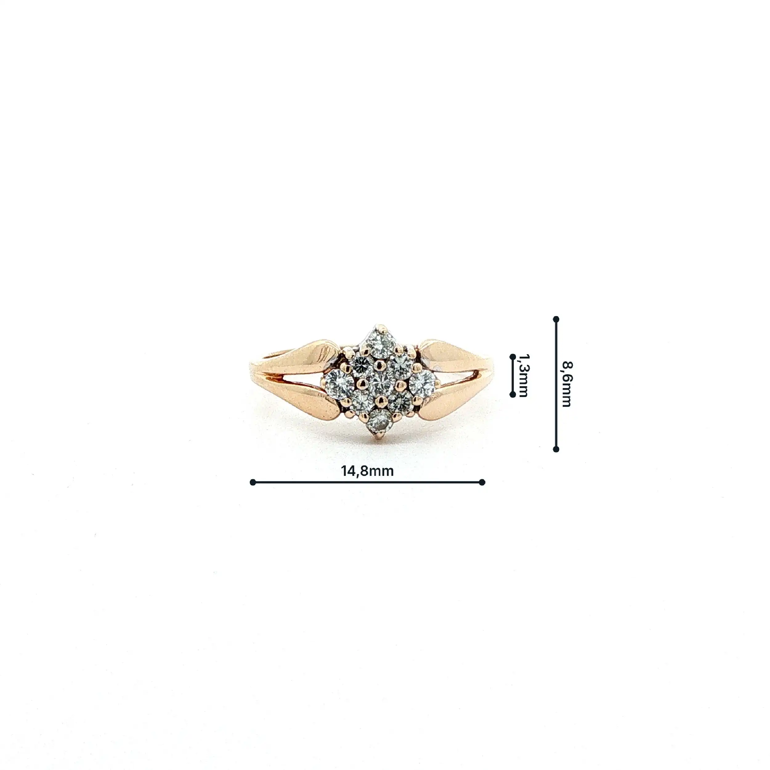 Ring Gelbgold mit Brillanten, graviert mit 0,32ct. Ring Gelbgold mit Brillanten, graviert mit 0,32ct.