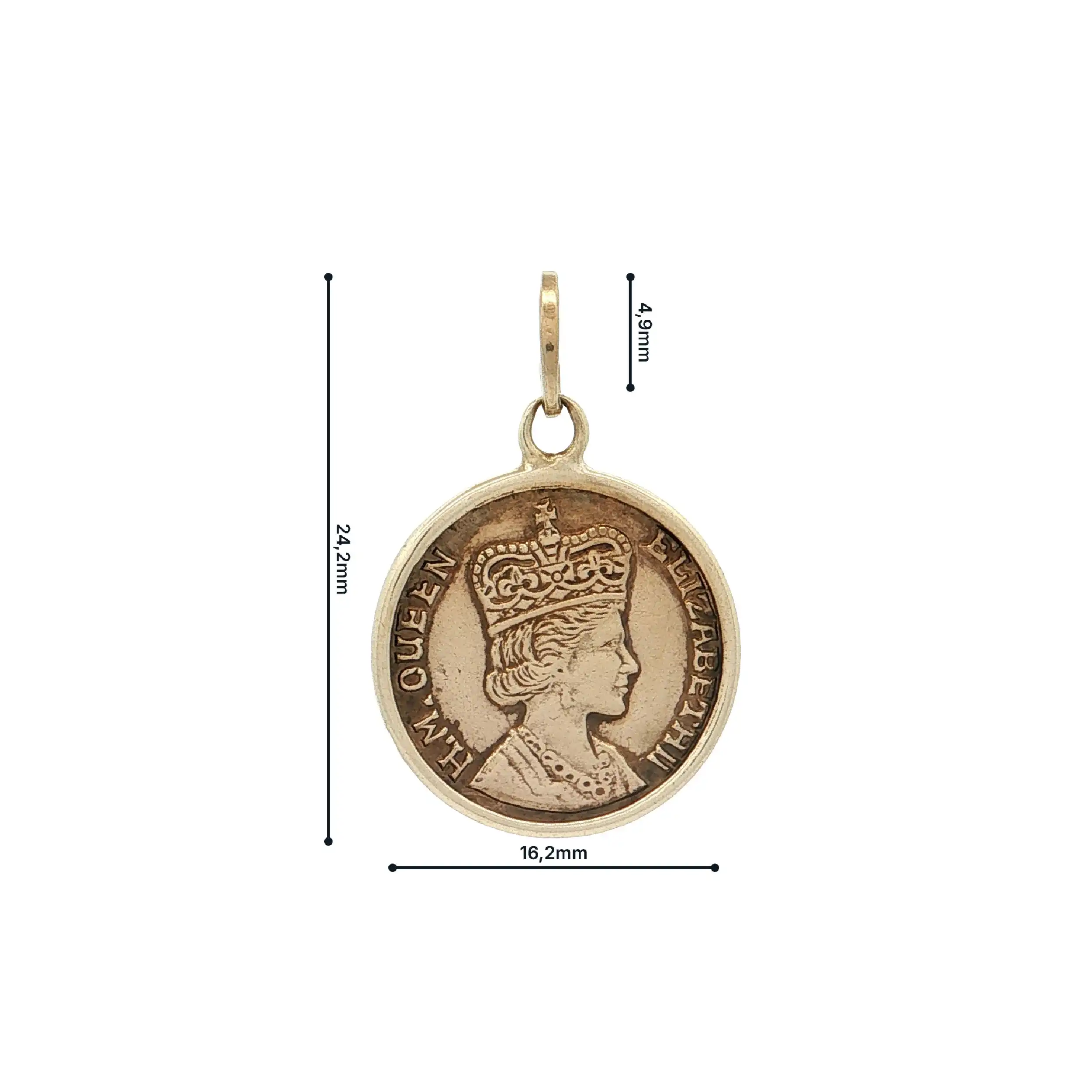 Anhänger Gelbgold mit Münze "Queen Elizabeth"