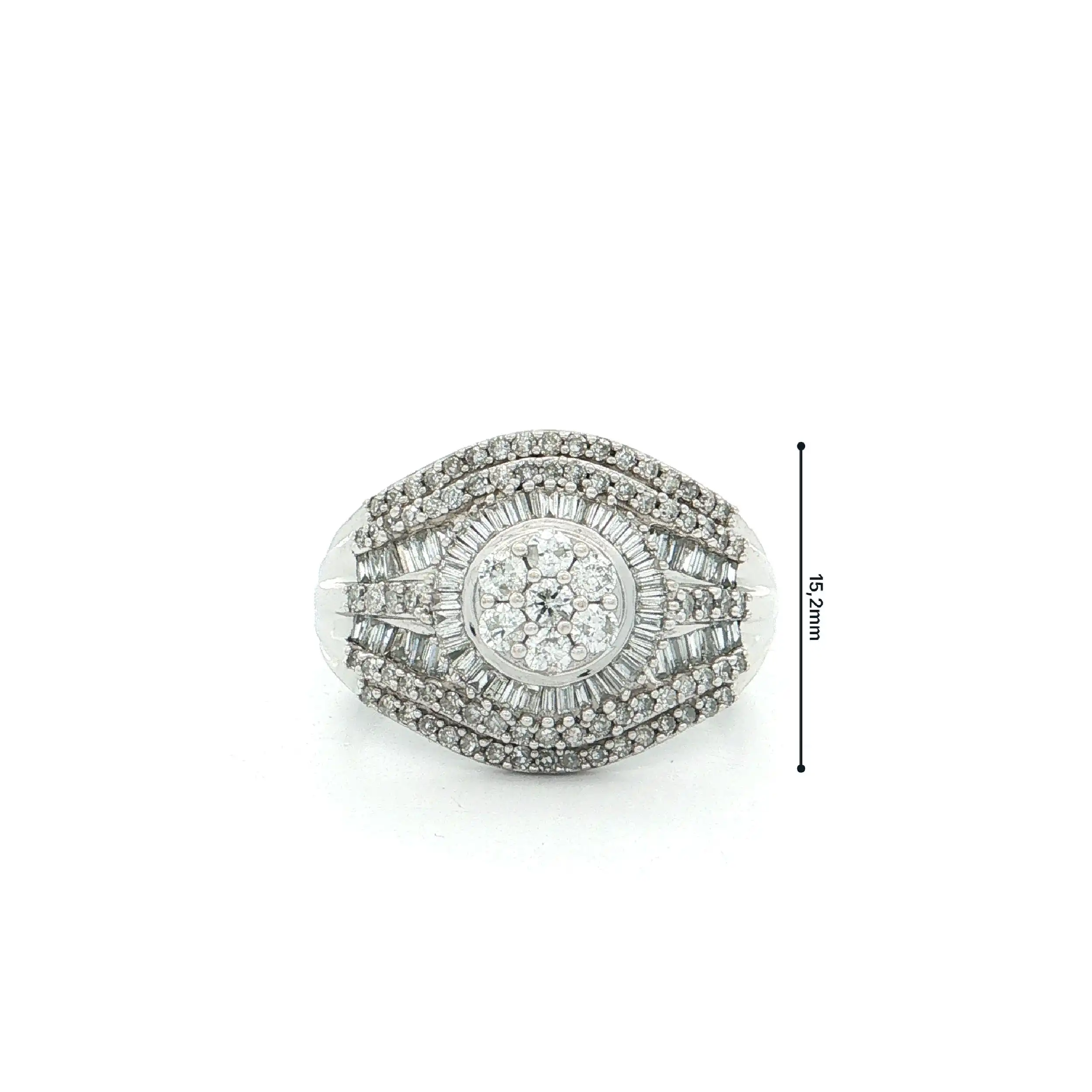 Ring WG mit Brillanten und Baguette Diamanten Ring WG mit Brillanten und Baguette Diamanten