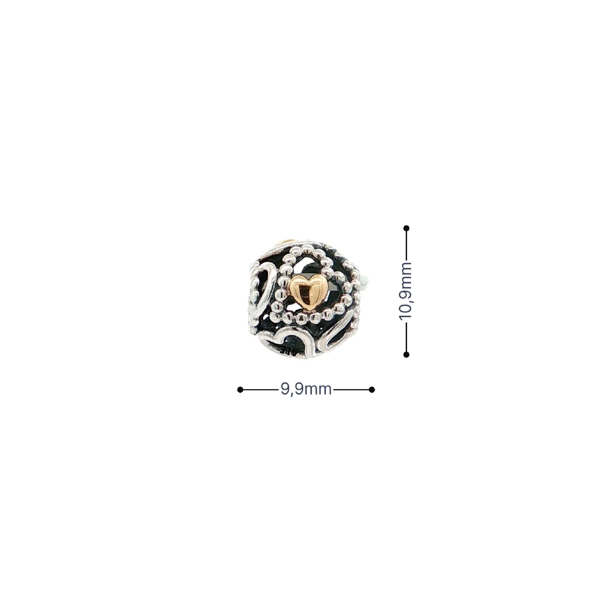 Charm Silber Pandora mit Gold Charm Silber Pandora mit Gold