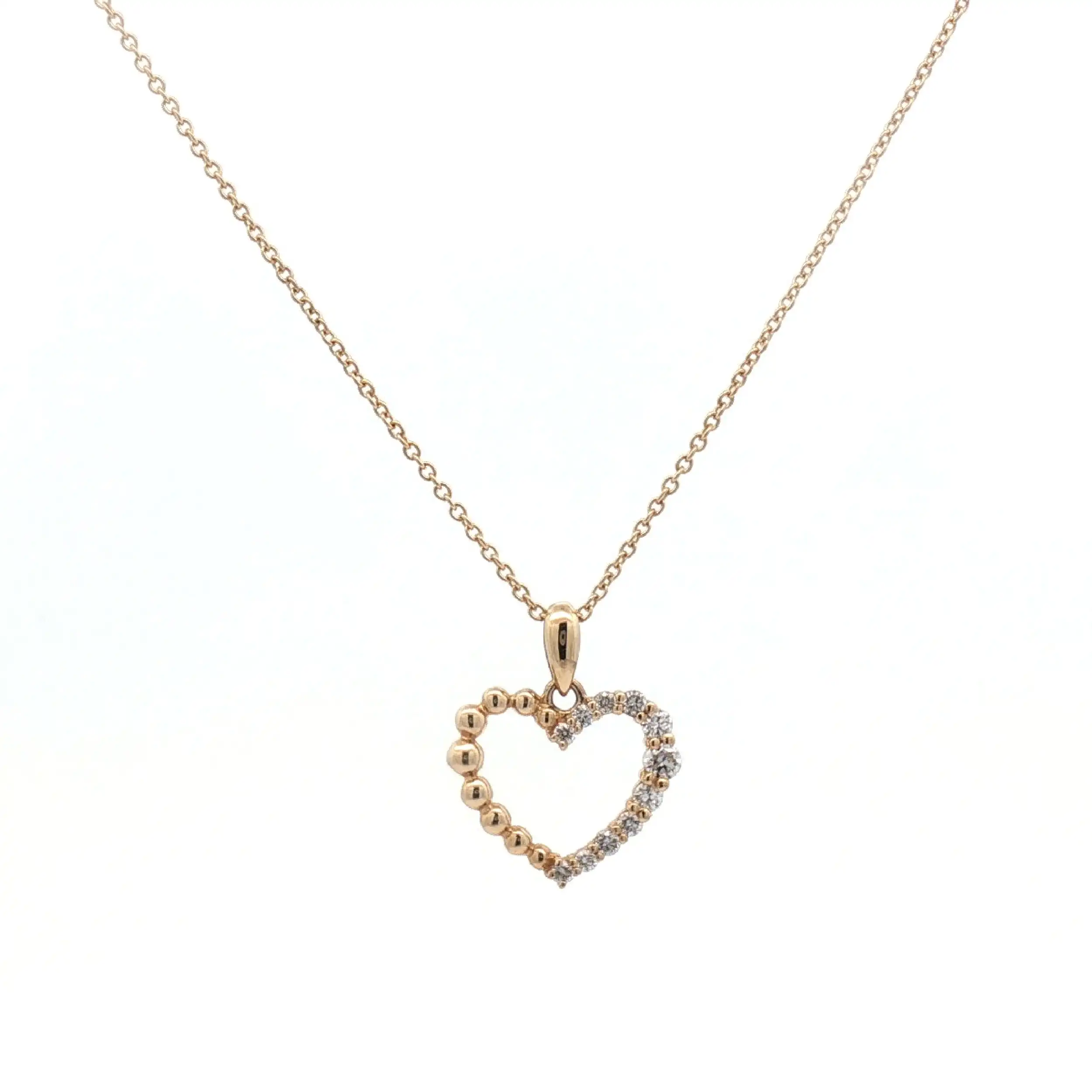 Kette Gelbgold mit Herzanhänger mit Brillanten