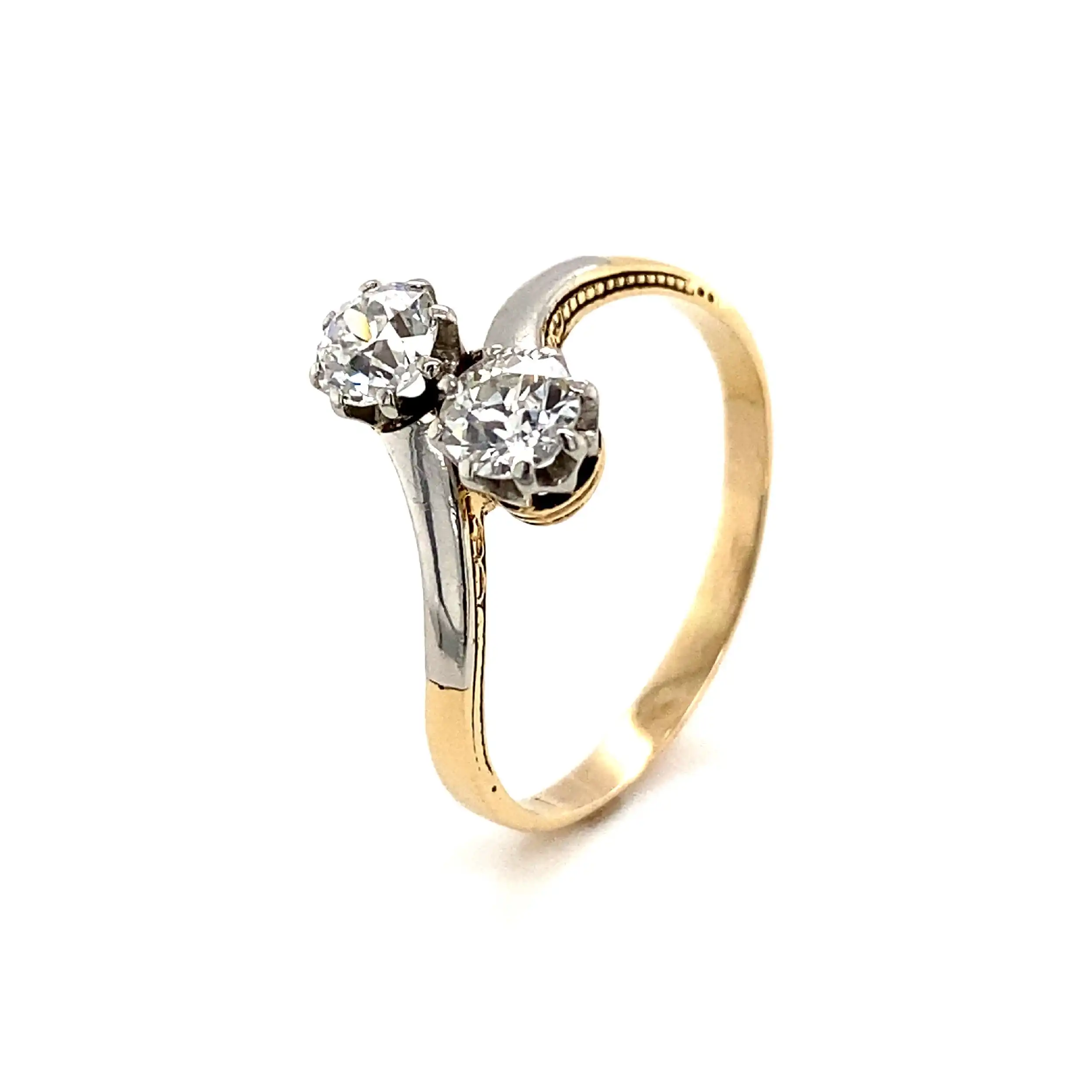 Ring Bicolor mit Altschliff-Brillanten
