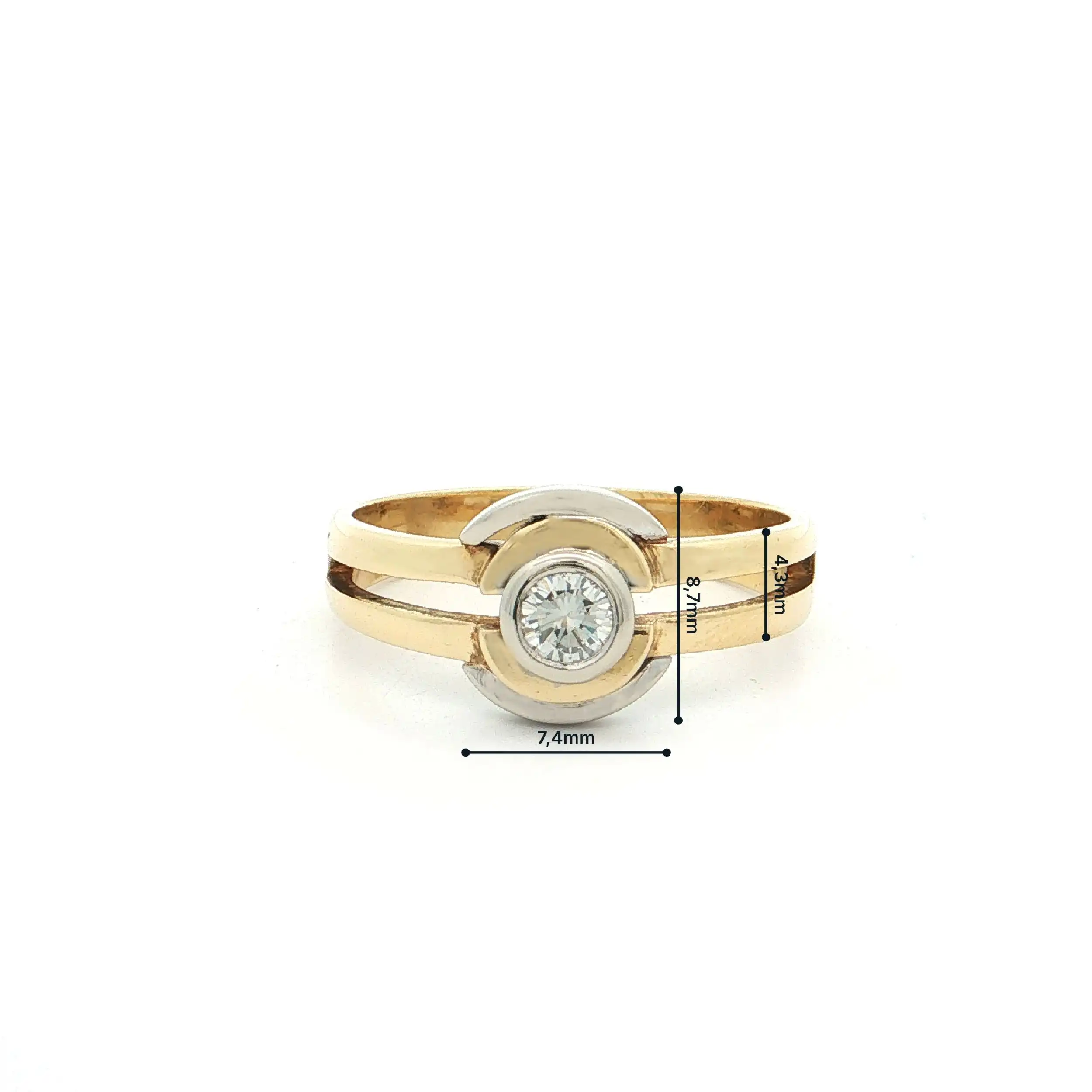Ring Bicolor mit Brillant