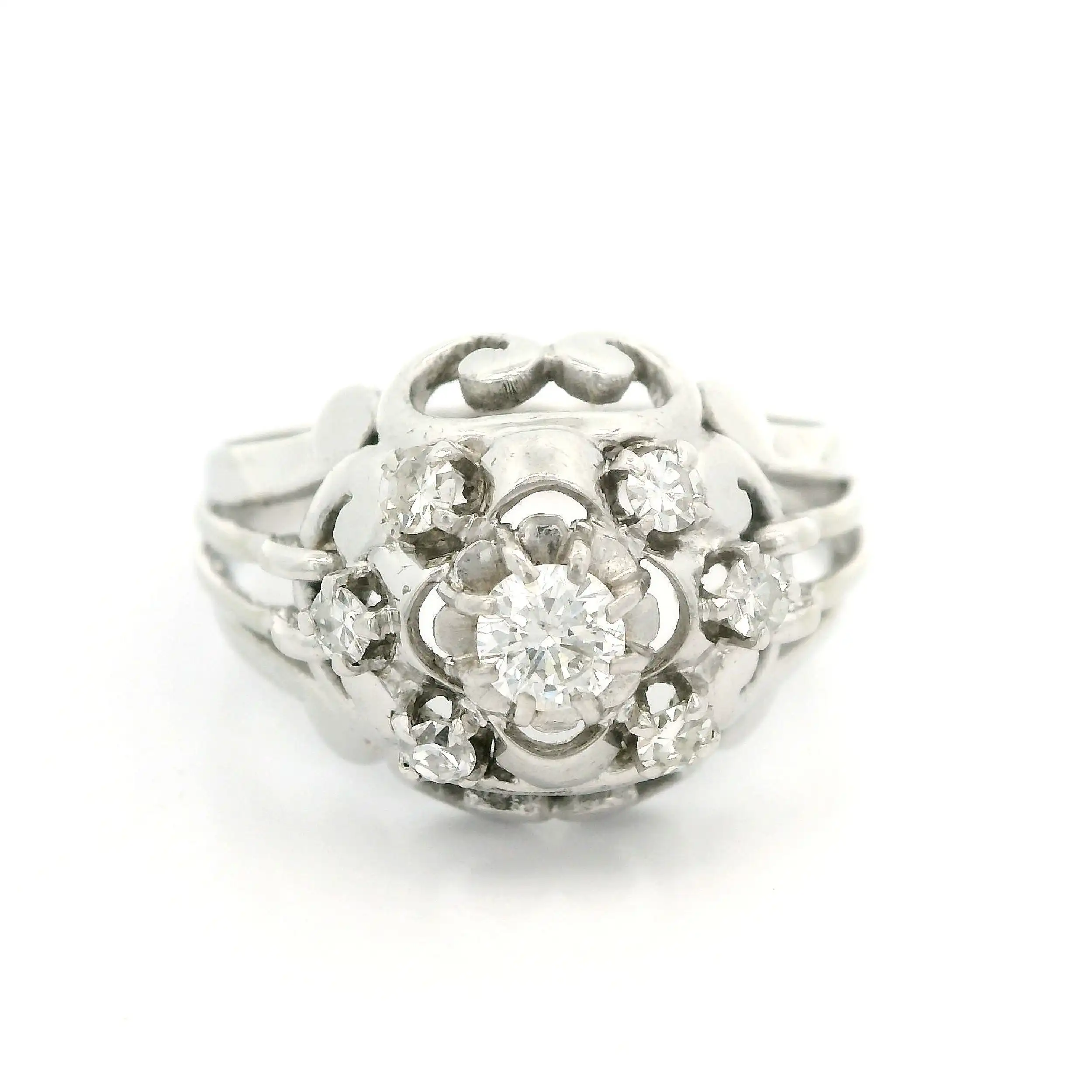 Ring Weißgold mit Brillant und Diamanten Ring Weißgold mit Brillant und Diamanten