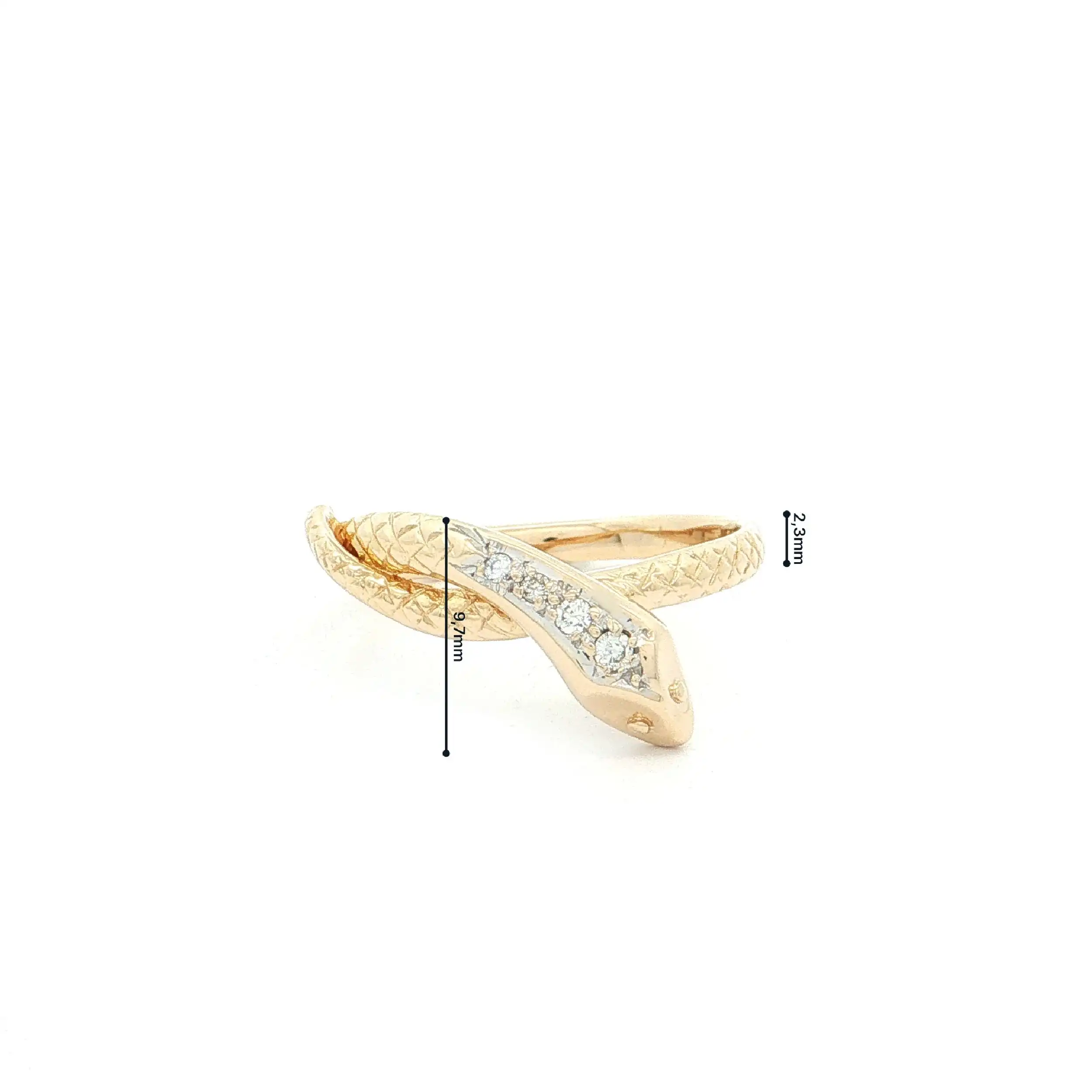 Schlangenring Gelbgold mit Brillanten