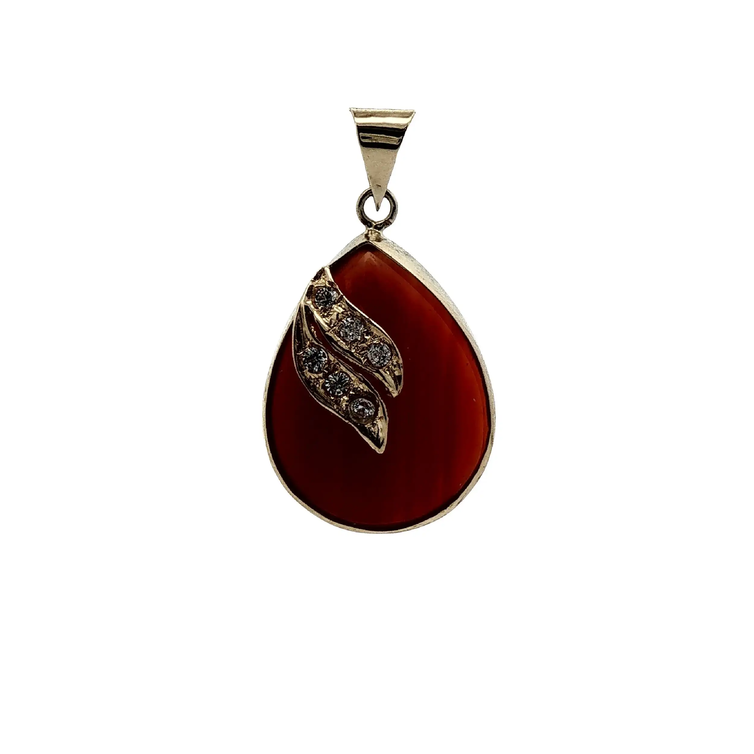 Anhänger Gelbgold mit Karneol und Brillanten Anhänger Gelbgold mit Karneol und Brillanten