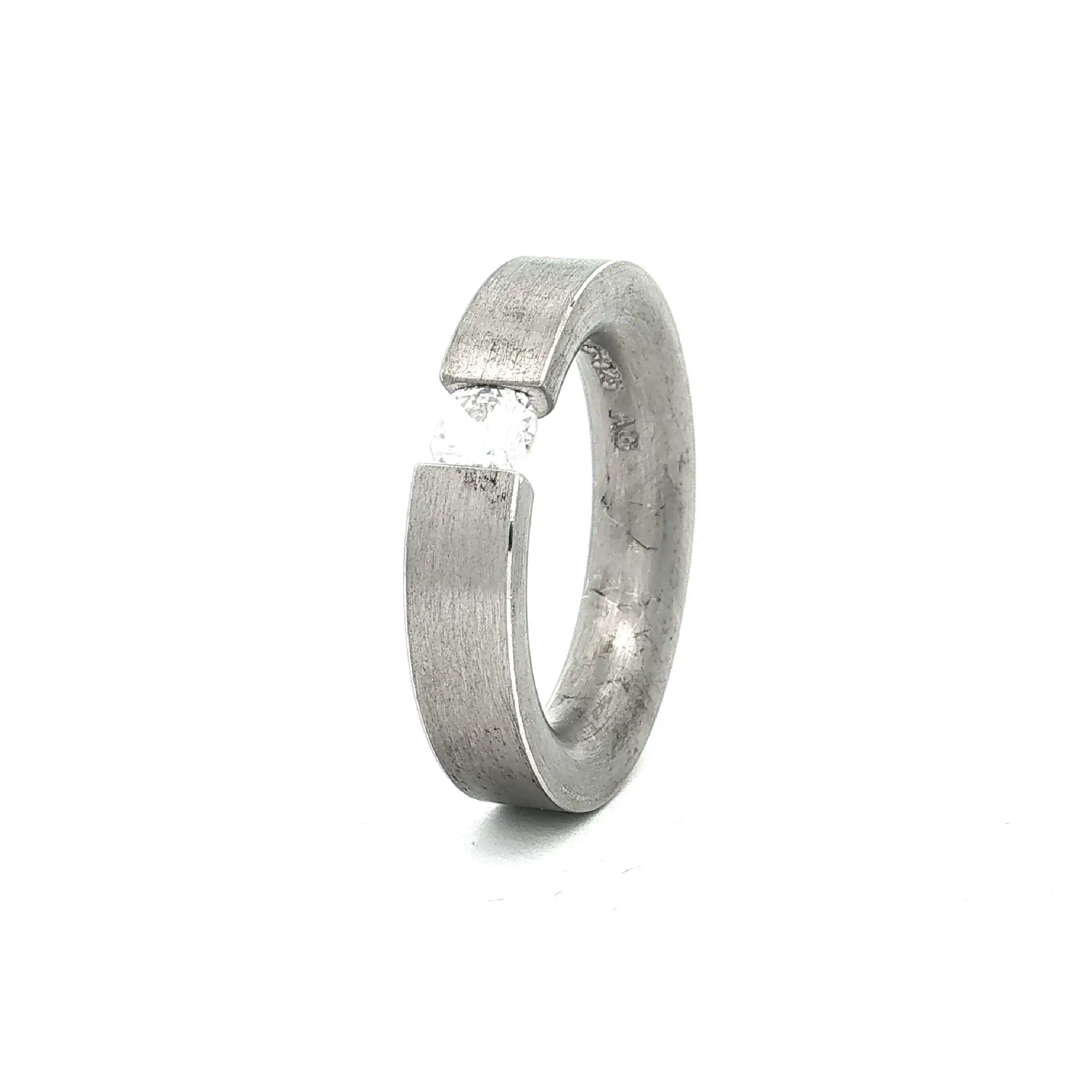 Spannring Silber Niessing "Musterring" mit Zirkonia