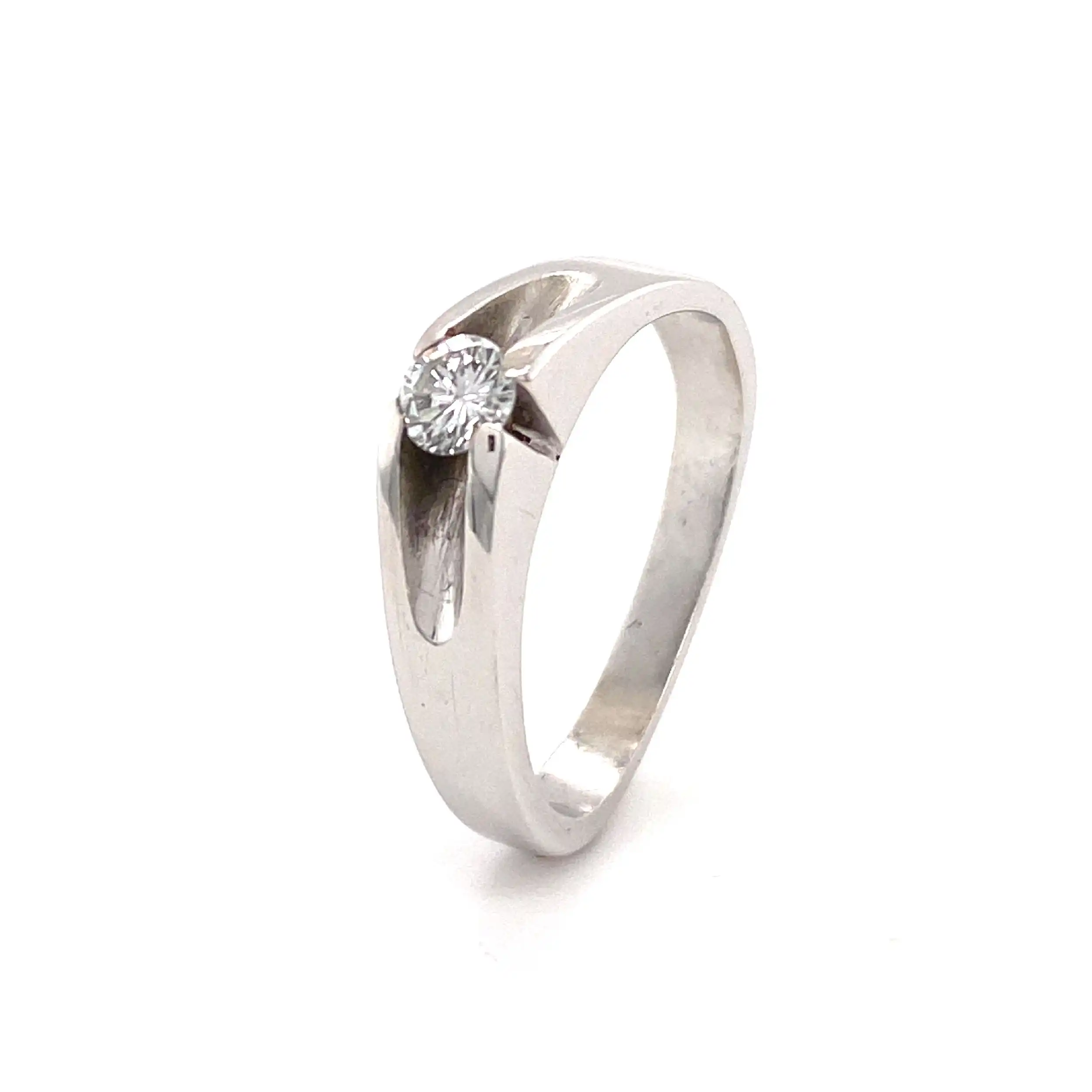 Ring Weißgold mit Brillant Ring Weißgold mit Brillant