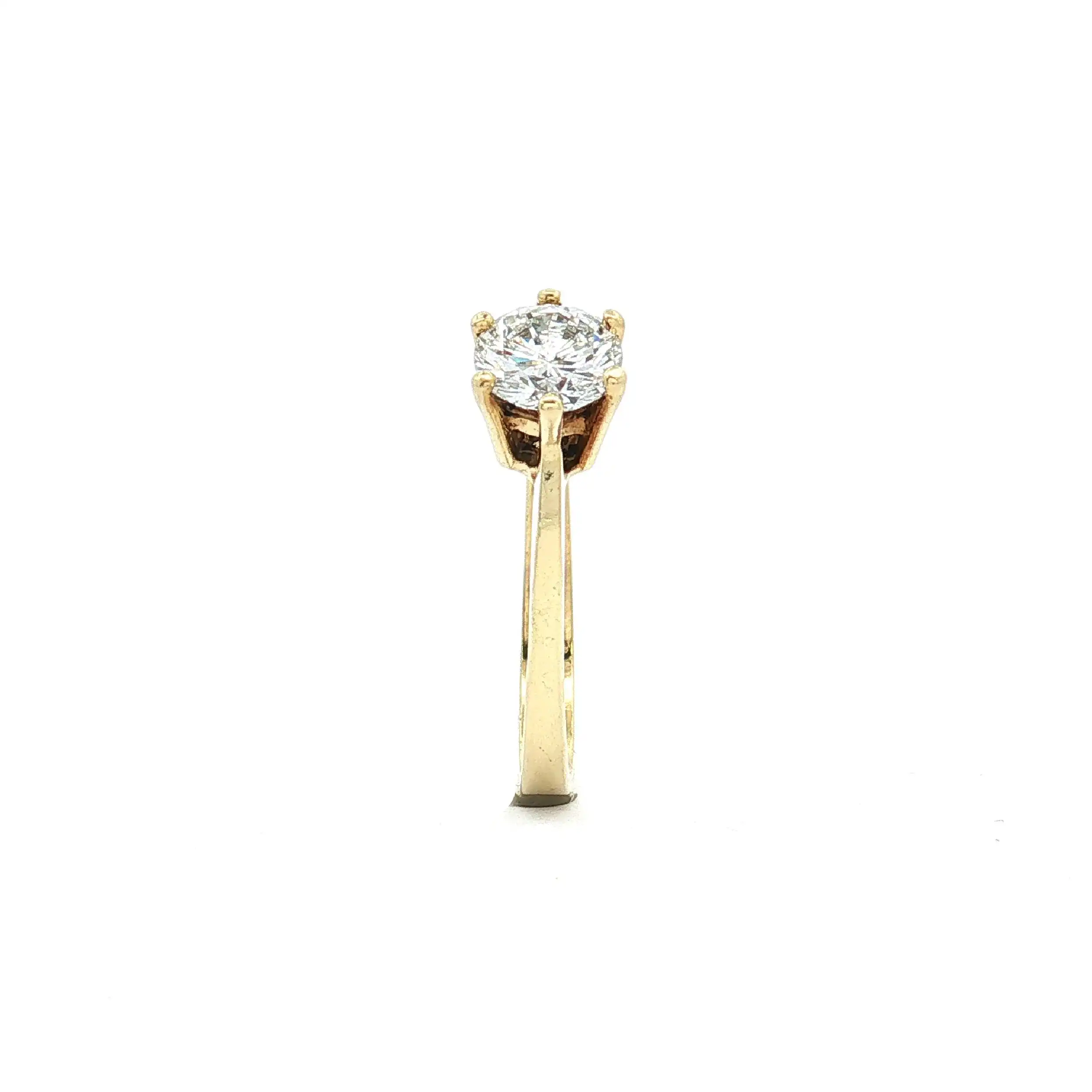 Ring Gelbgold mit Brillant Solitär, graviert mit 0,99ct