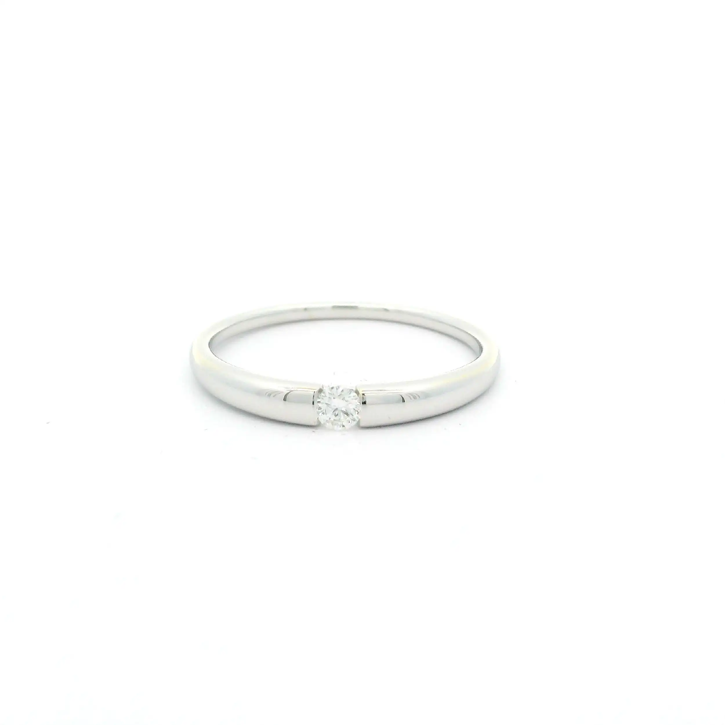 Ring Weißgold mit Brillant, graviert mit 0,09ct. W/SI